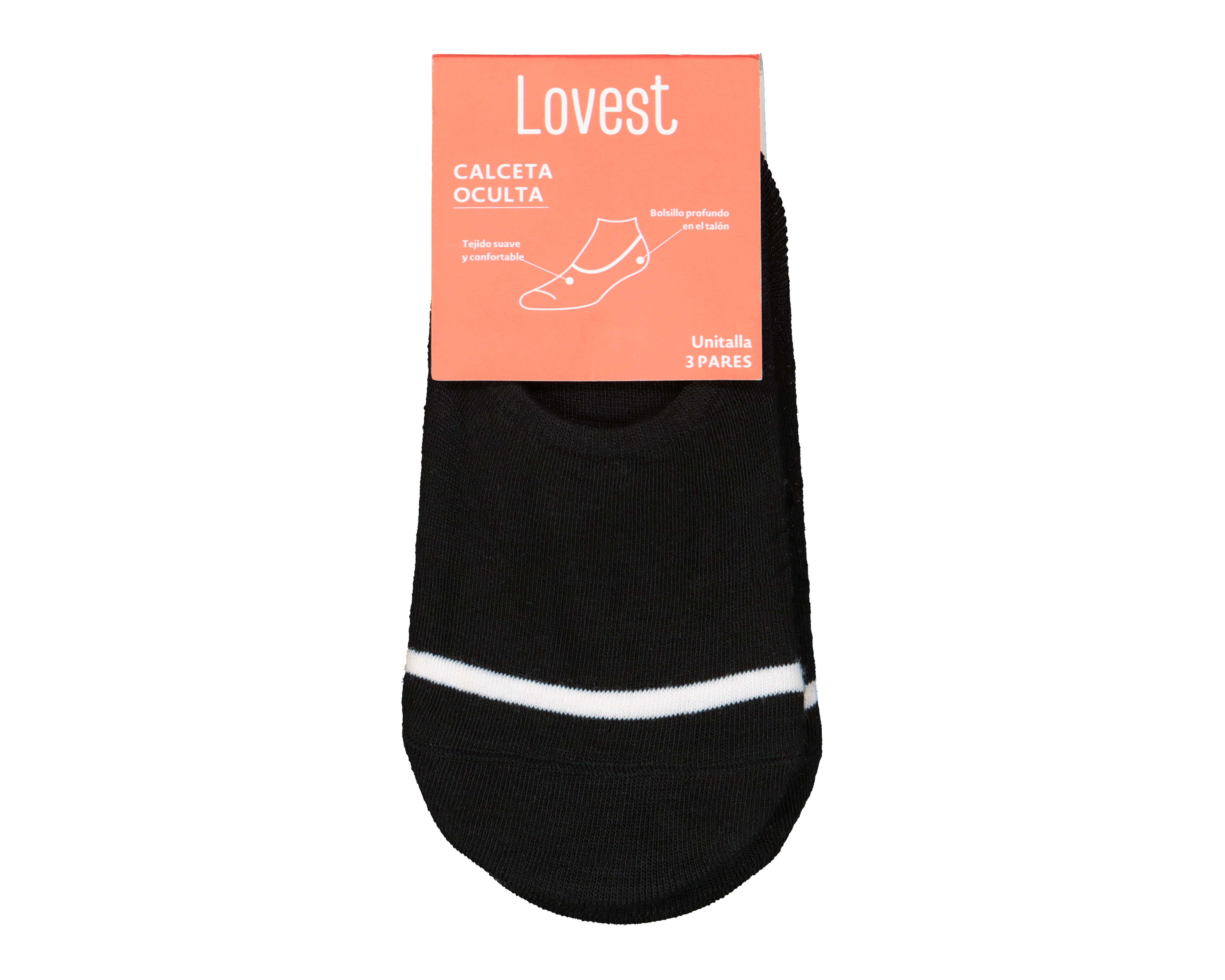 Foto 4 pulgar | Foto 3 | Calcetas Invisibles Lovest para Mujer 3 Pares