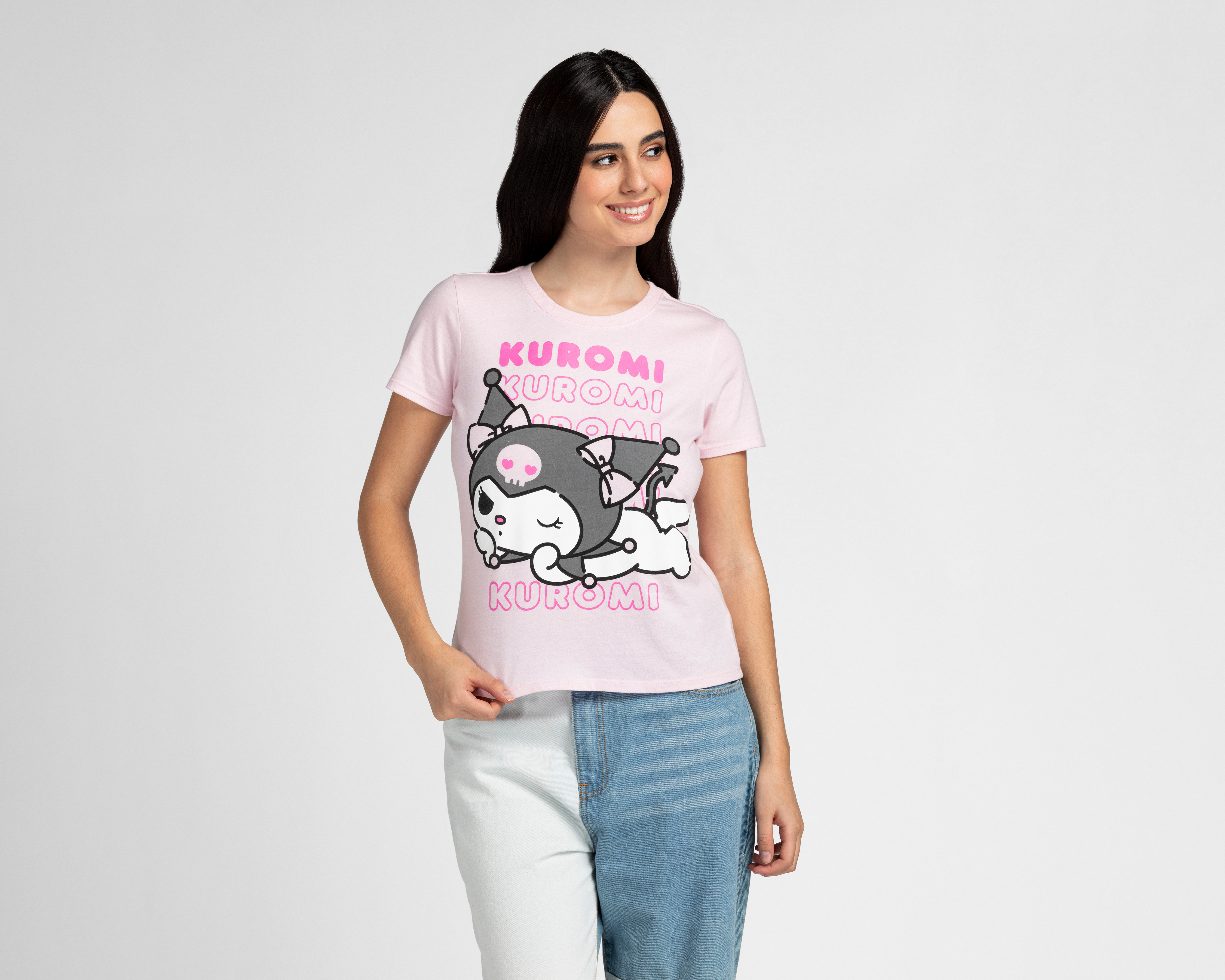 Foto 2 pulgar | Foto 1 | Playera Hello Kitty Manga Corta con Estampado para Mujer