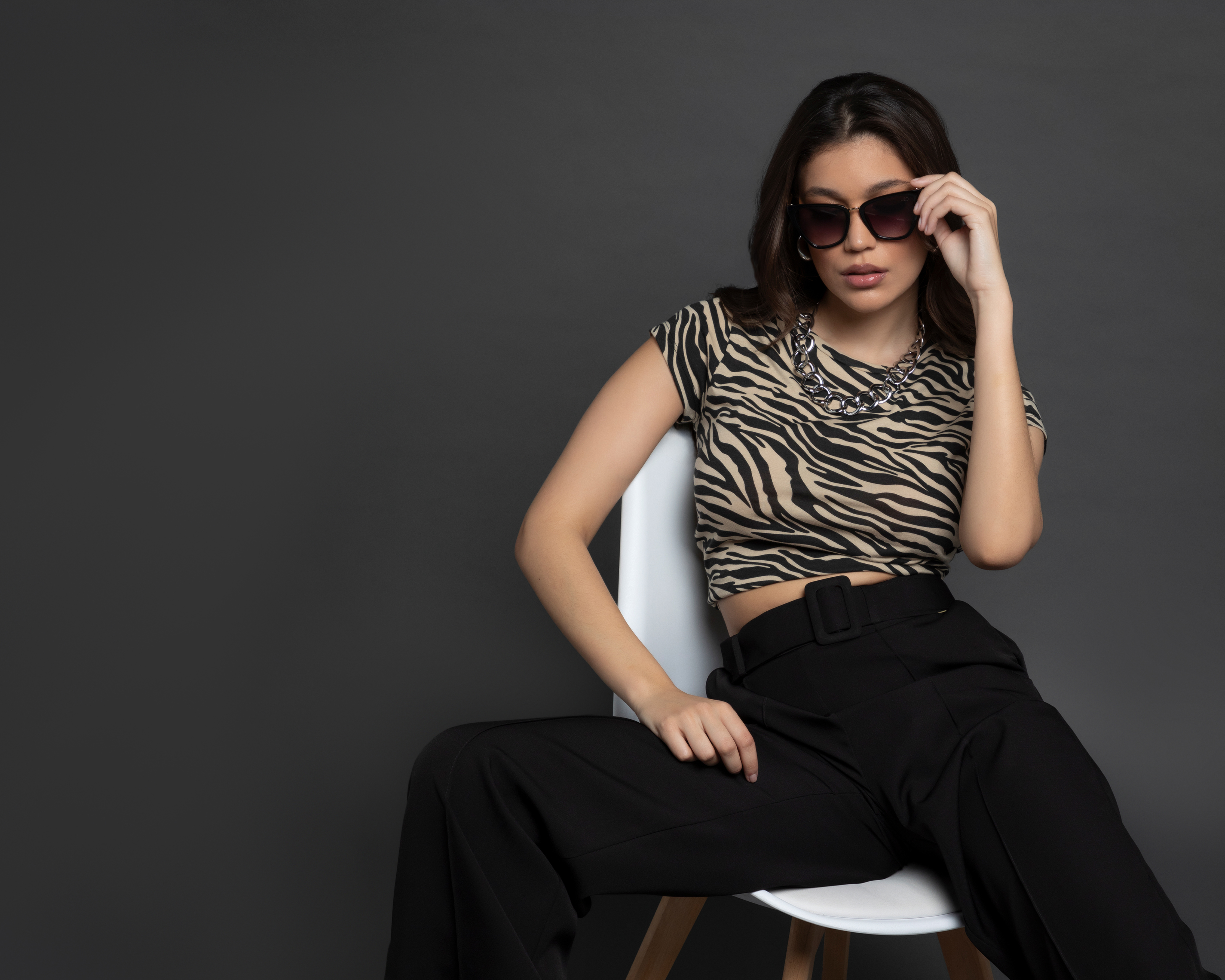 Playera Jennifer Lopez Animal Print con Manga Corta