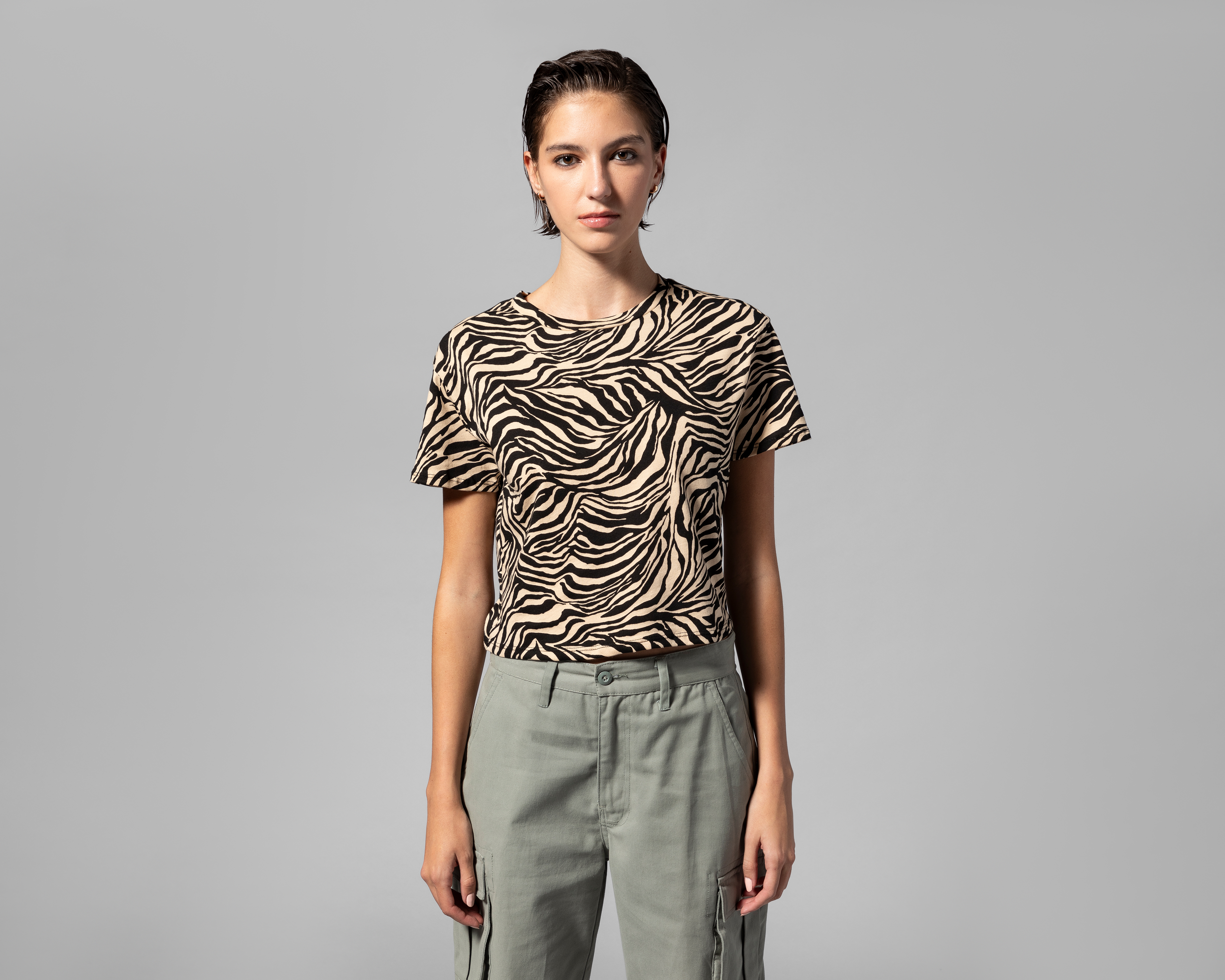 Playera Thinner Manga Corta con Estampado para Mujer