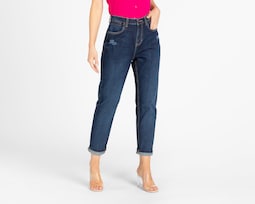 Jeans Lee Mom con Destrucciones