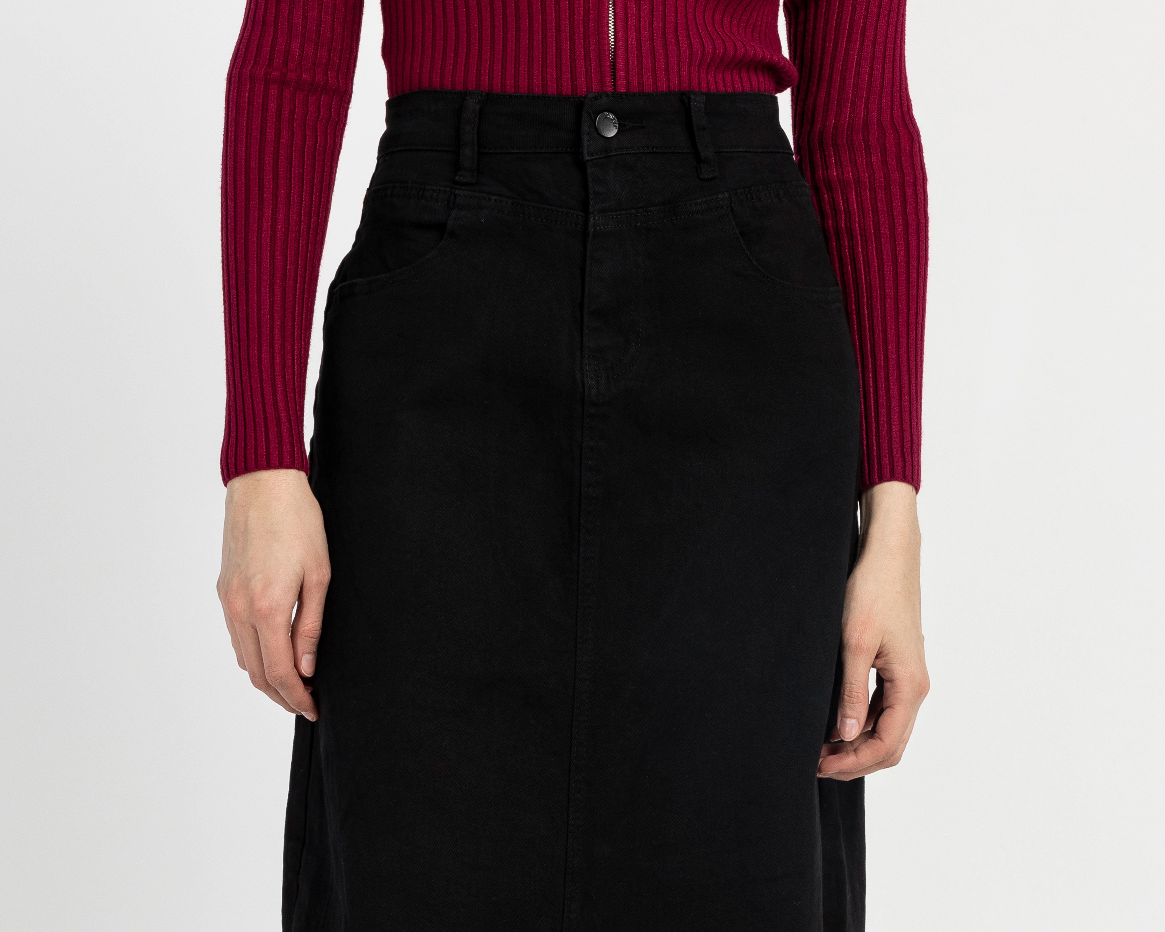 Foto 5 pulgar | Foto 4 | Falda Midi Sahara Negra para Mujer