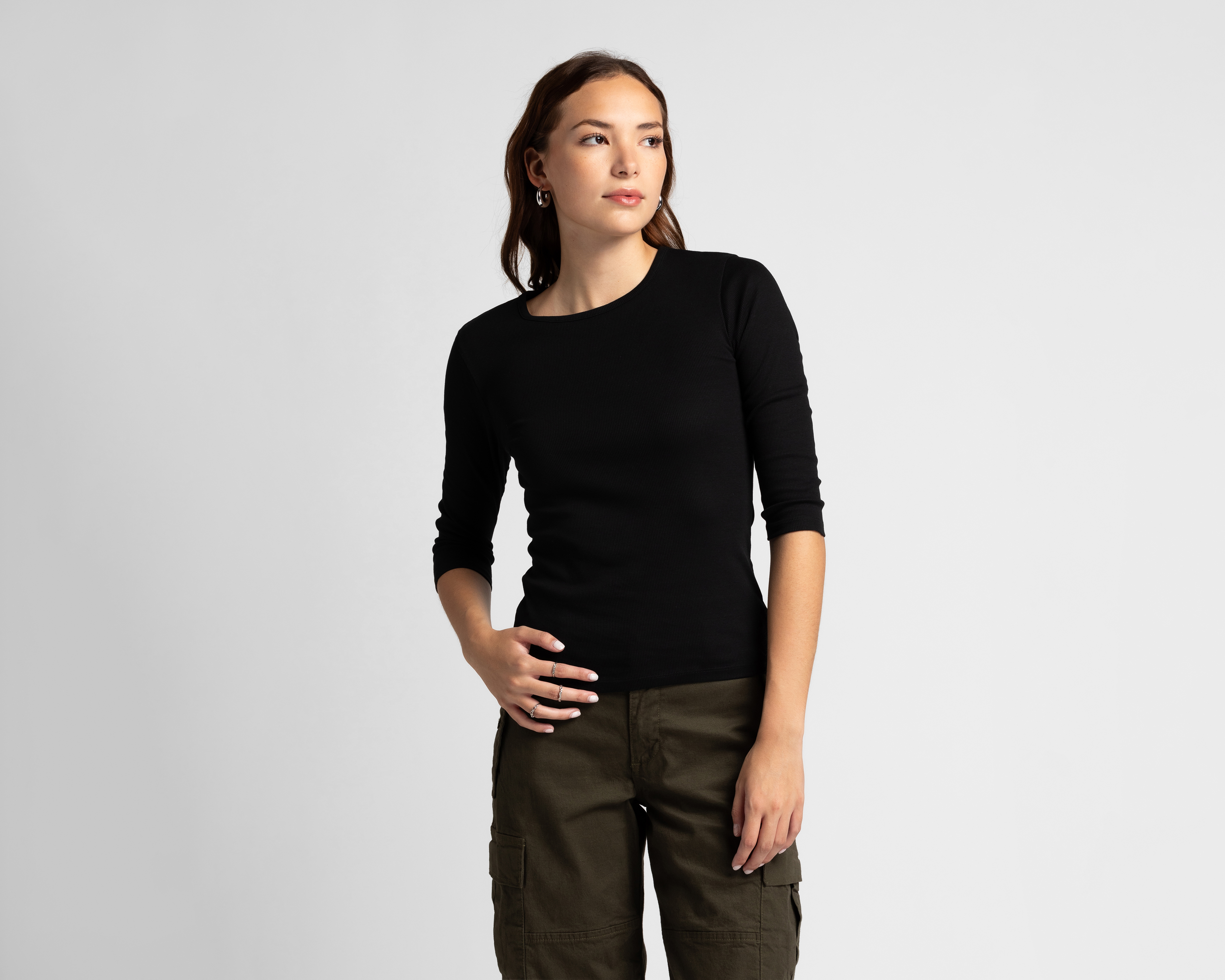 Foto 2 pulgar | Foto 1 | Playera Manga 3/4 Refill para Mujer