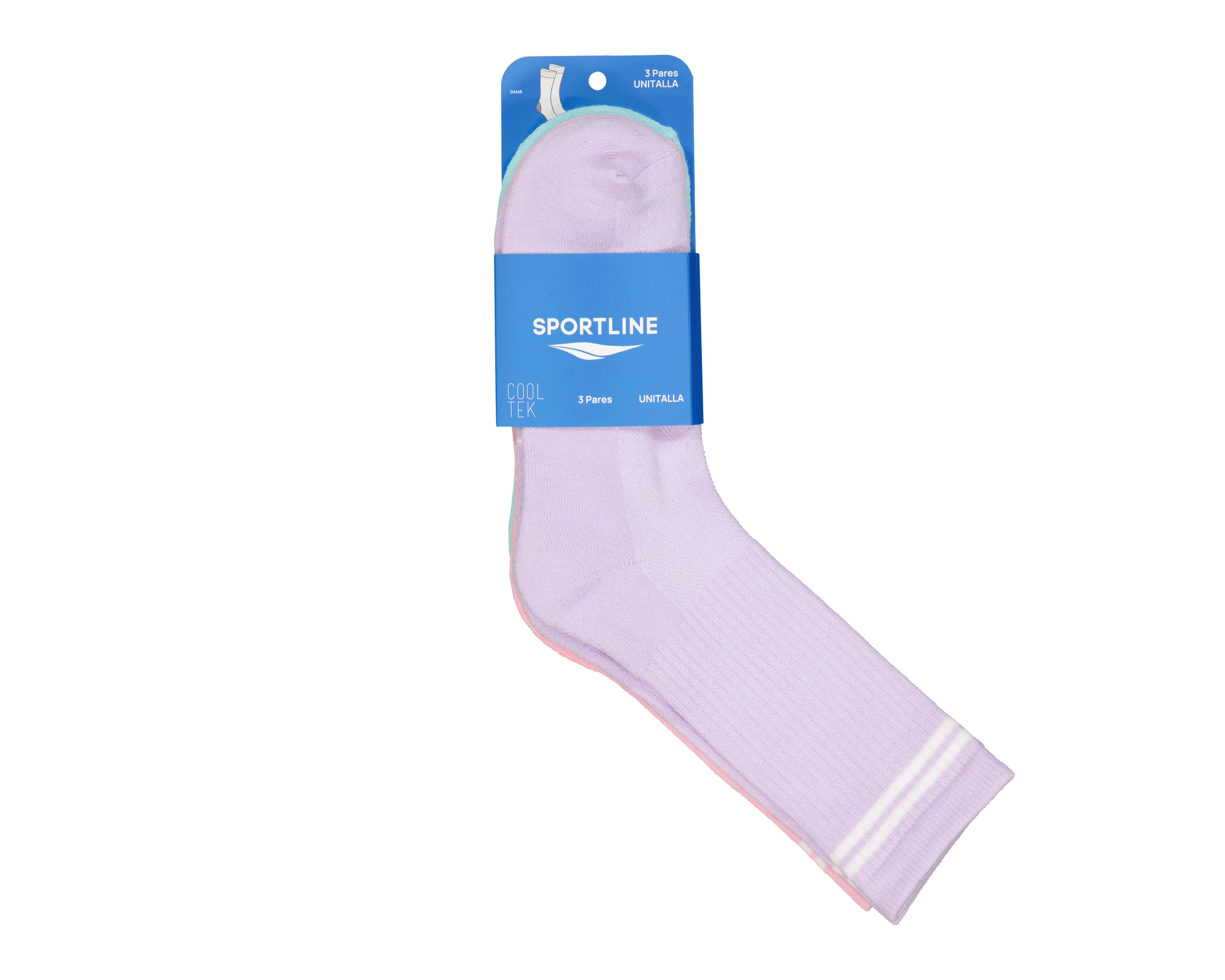 Foto 4 pulgar | Foto 3 | Calcetas Largas Deportivas Sportline para Mujer 3 Pares