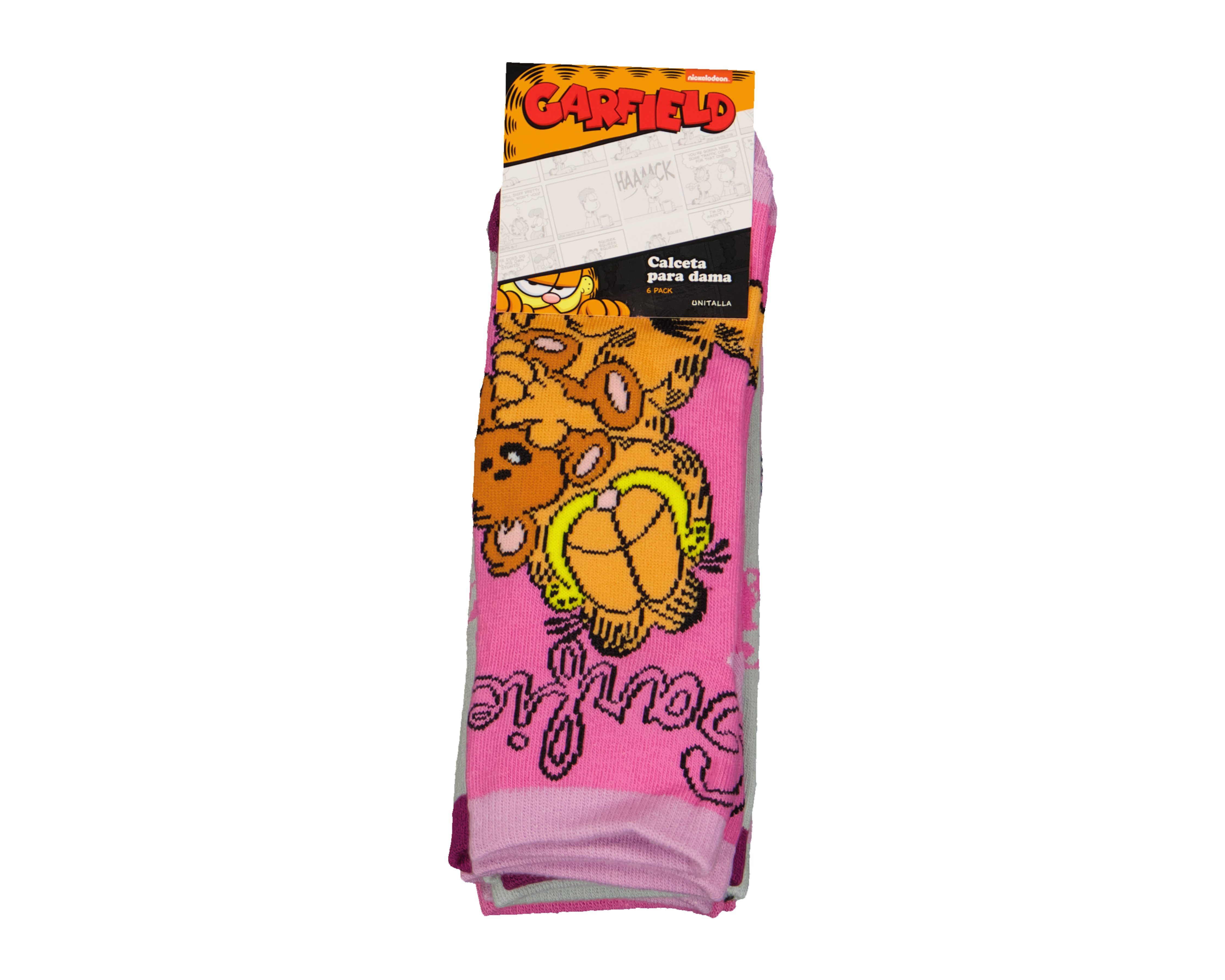 Foto 4 pulgar | Foto 3 | Calcetines Garfield para Mujer 6 Pares