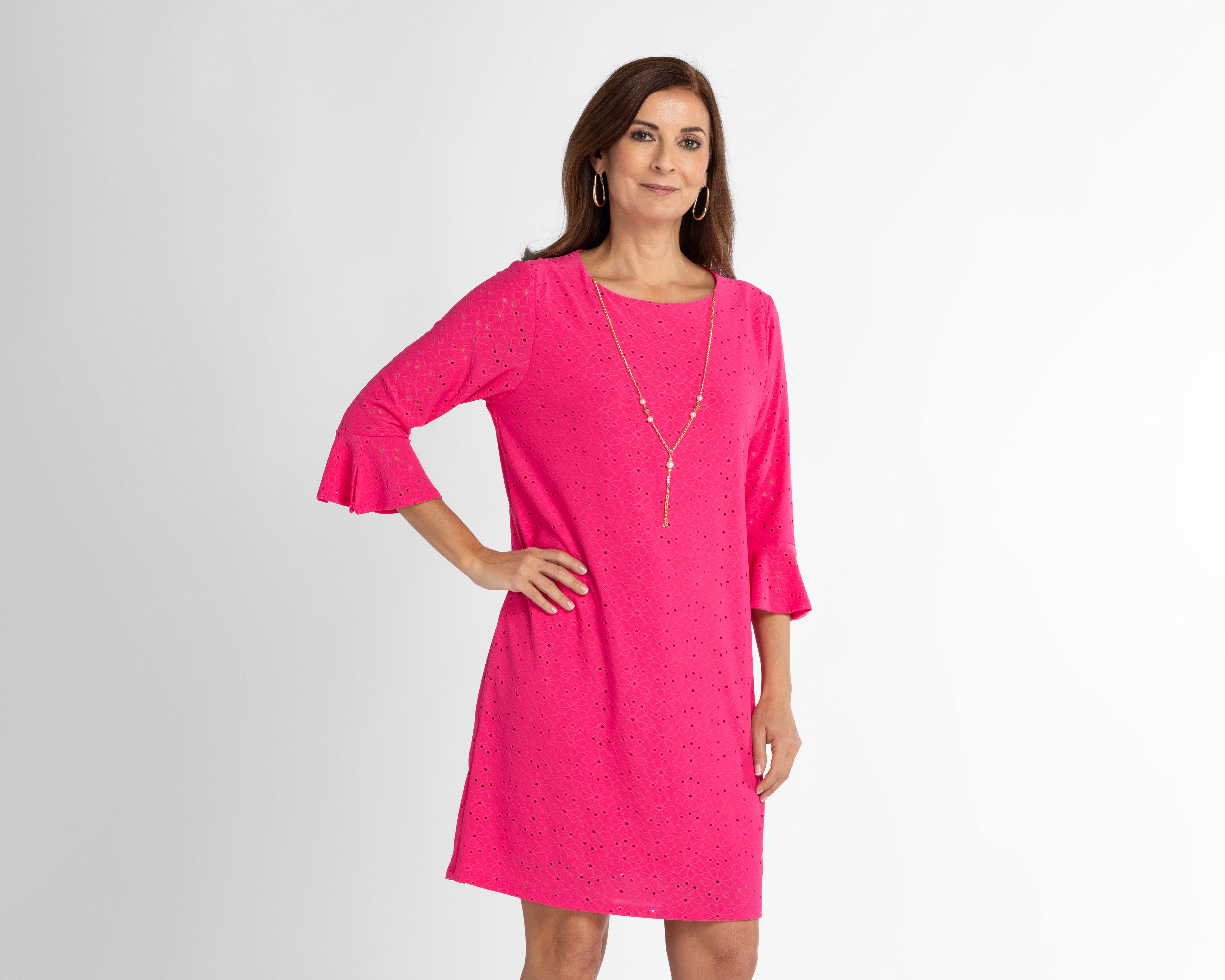 Foto 4 | Foto 4 | Vestido Lady Sun Casual Manga 3/4 con Collar