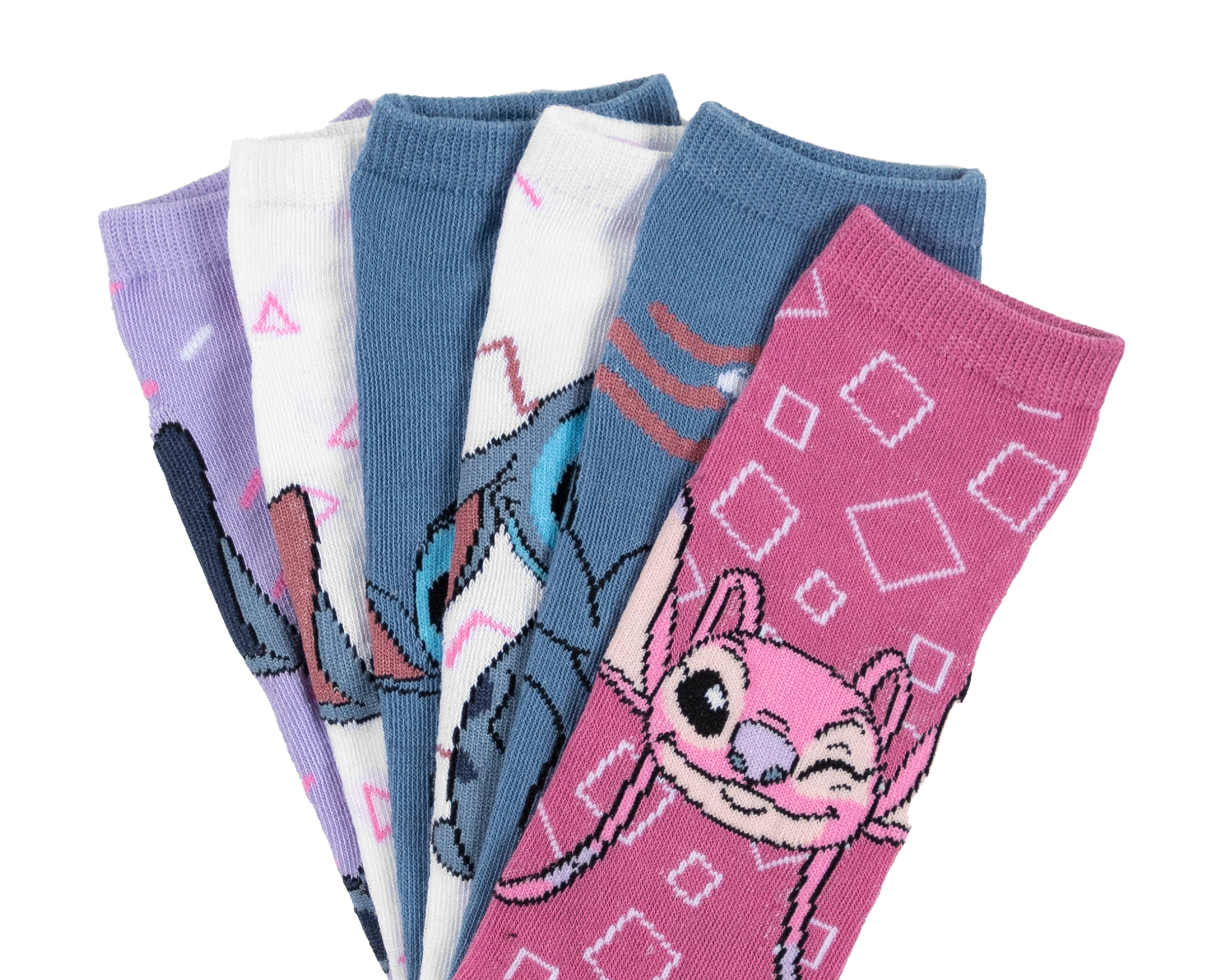 Foto 3 pulgar | Foto 2 | Calcetas Disney Lilo & Stitch para Mujer 6 Pares