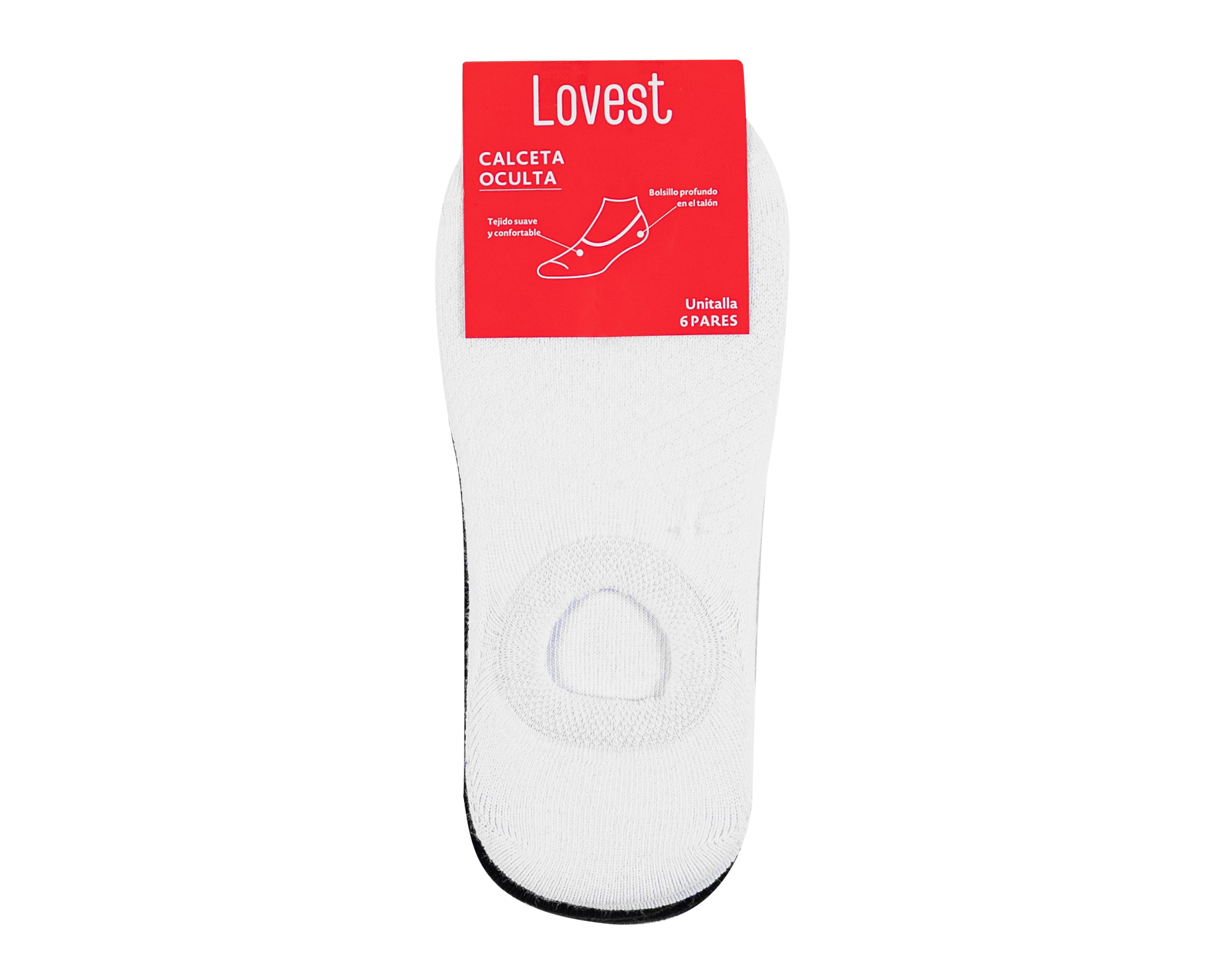 Foto 4 pulgar | Foto 3 | Calcetas Invisibles Lovest para Mujer 6 Pares