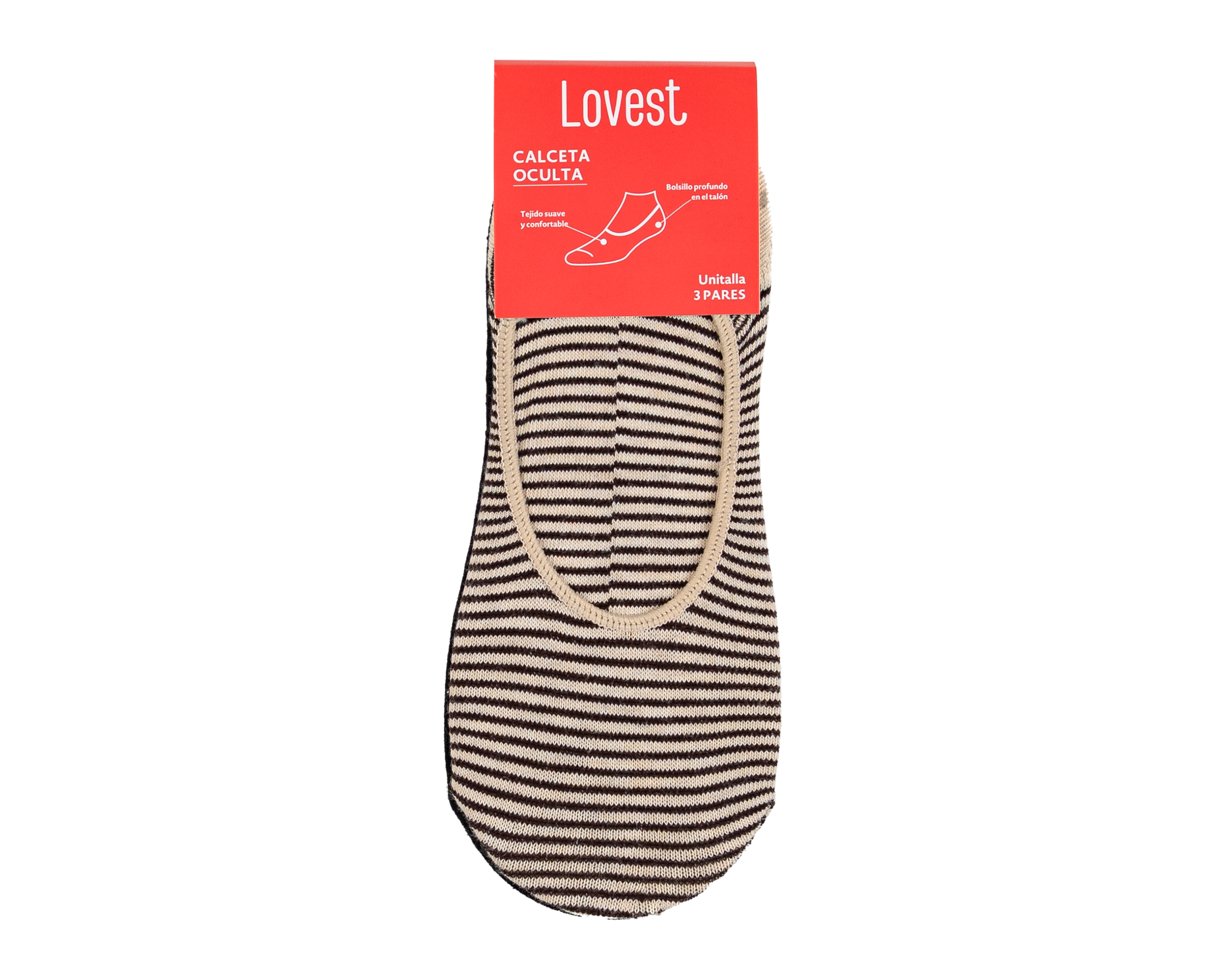 Foto 4 pulgar | Foto 3 | Calcetas Invisibles Lovest para Mujer 3 Pares