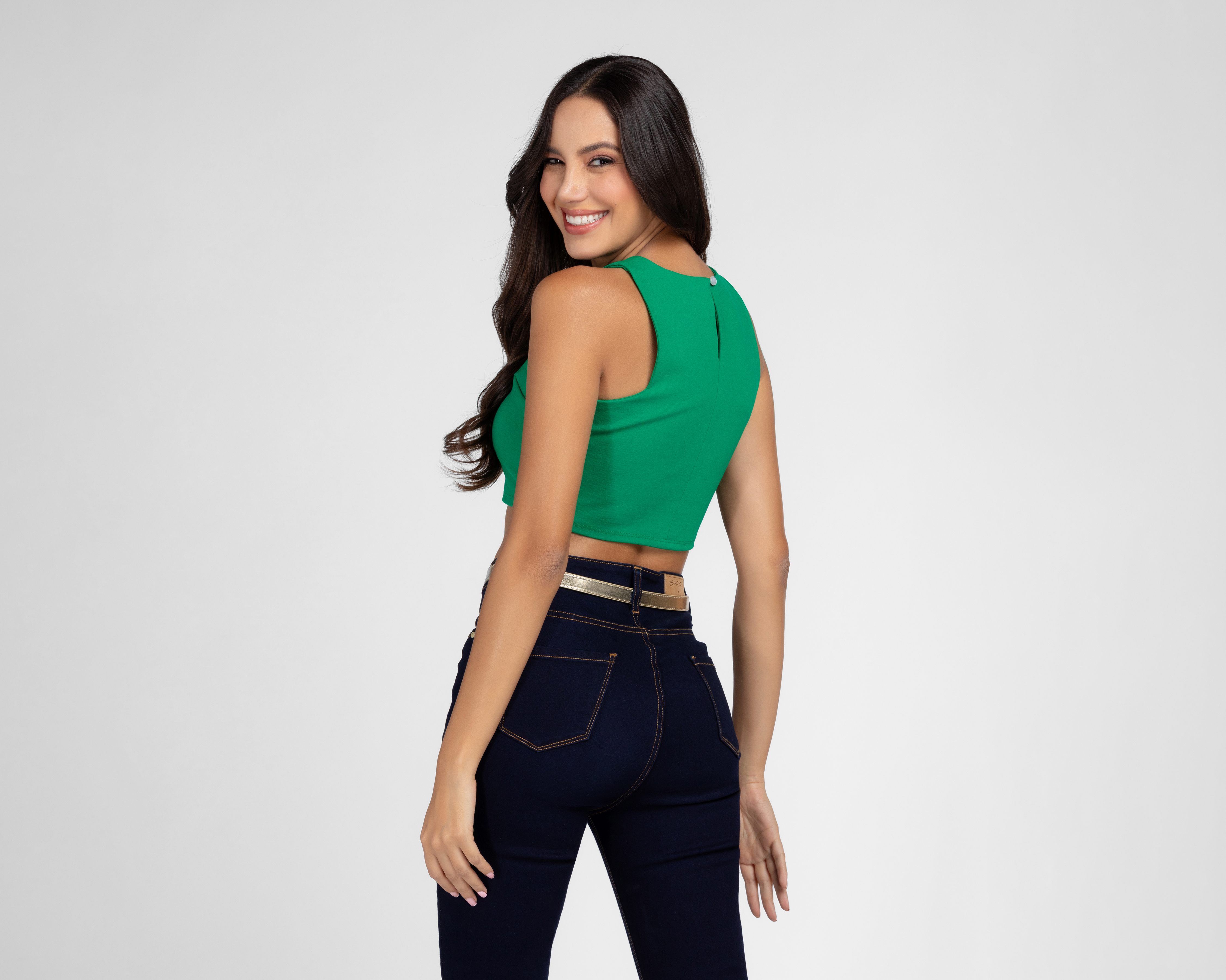 Foto 4 pulgar | Foto 3 | Crop Top Bebe sin Mangas Verde