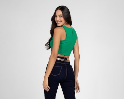 Foto 3 | Foto 3 | Crop Top Bebe sin Mangas Verde
