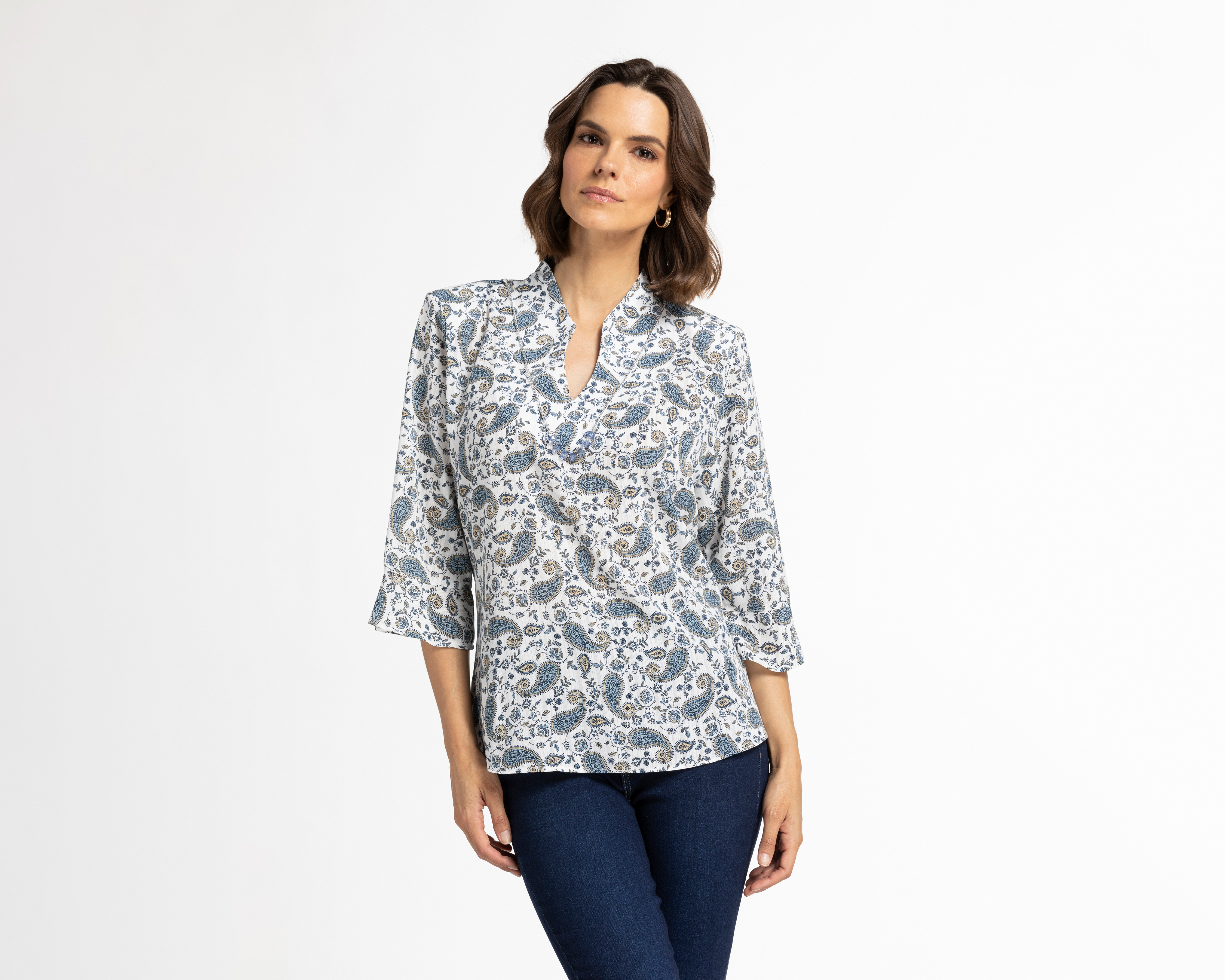 Blusa Paloma Manga 3/4 con Olanes