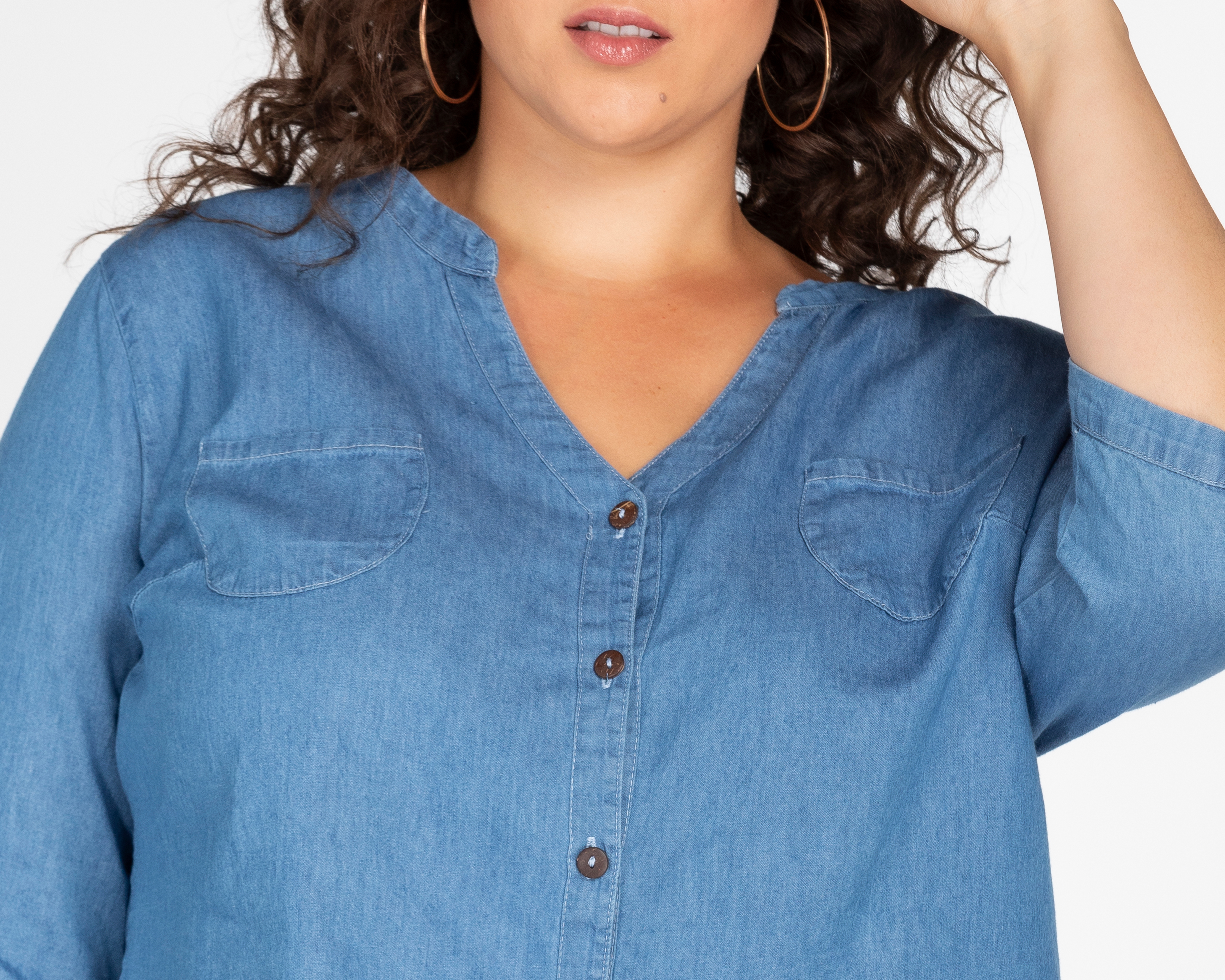 Foto 4 | Foto 4 | Blusa Sahara Azul Manga 3/4