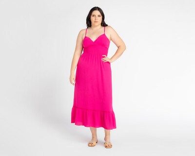 Foto 1 | Foto 1 | Vestido Sahara de Playa Fucsia con Escote V