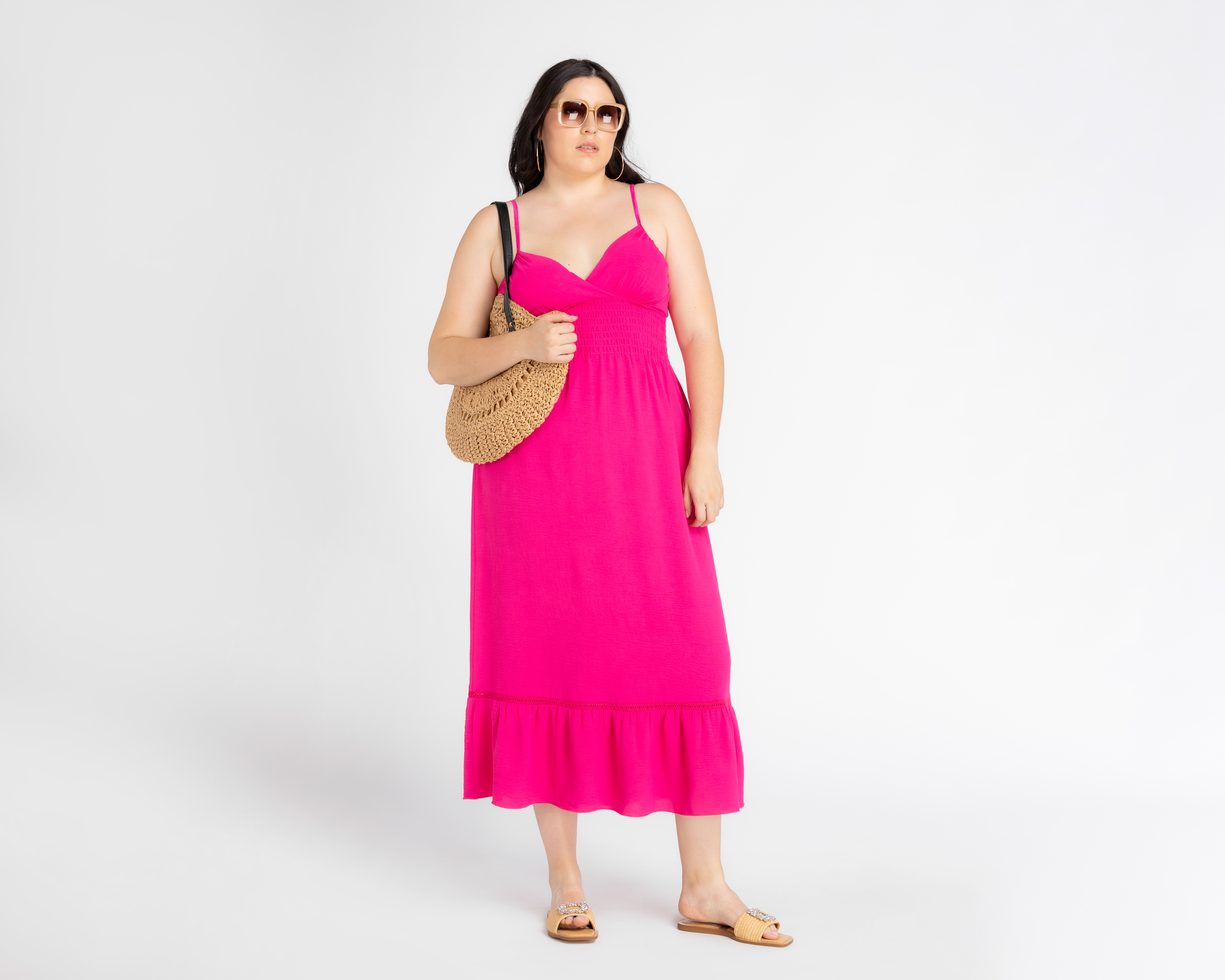 Foto 2 | Foto 2 | Vestido Sahara de Playa Fucsia con Escote V