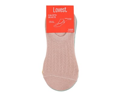 Foto 3 | Foto 3 | Calcetas Invisibles Lovest para Mujer 4 Pares