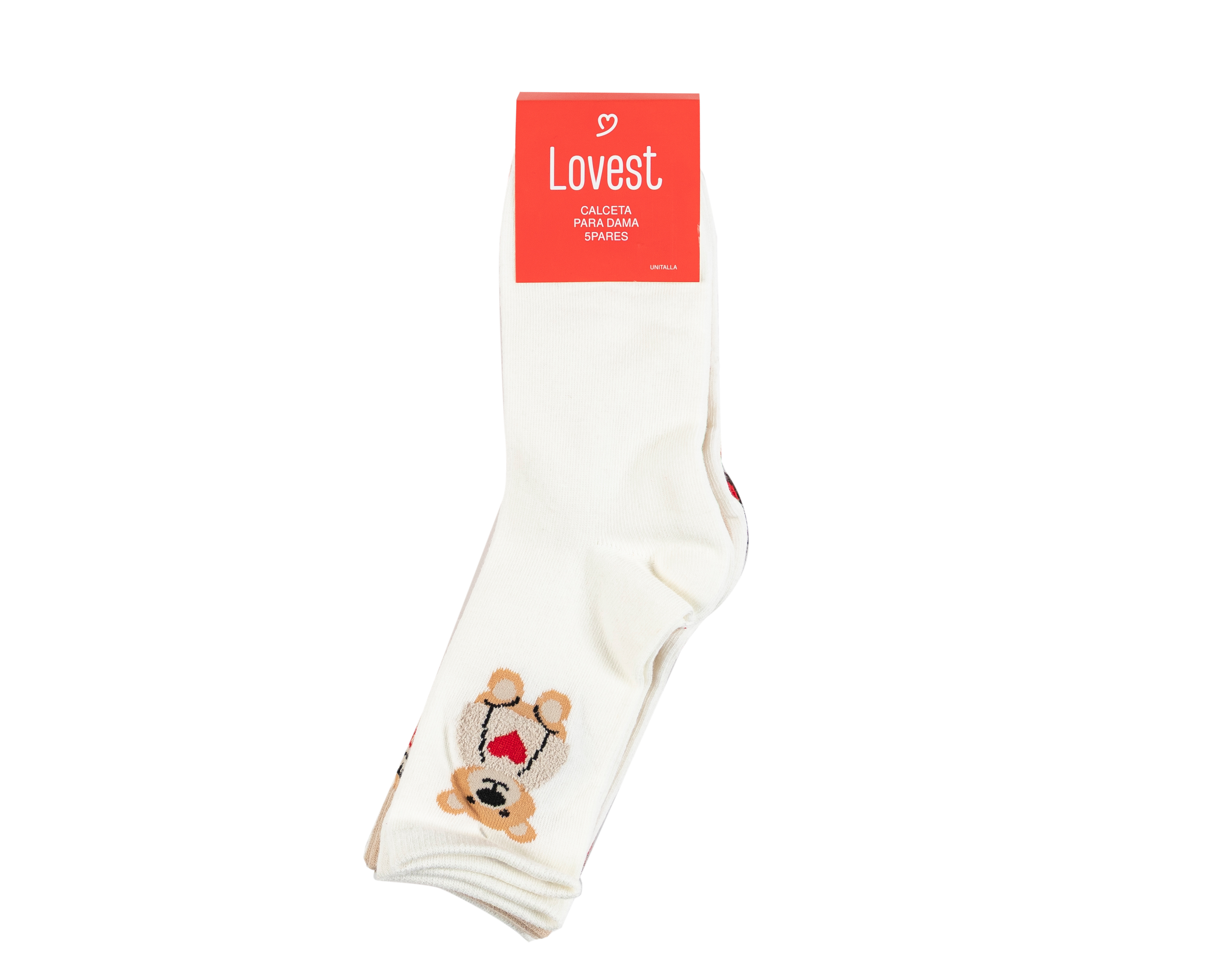 Foto 4 pulgar | Foto 3 | Calcetas Largas Lovest para Mujer 5 Pares
