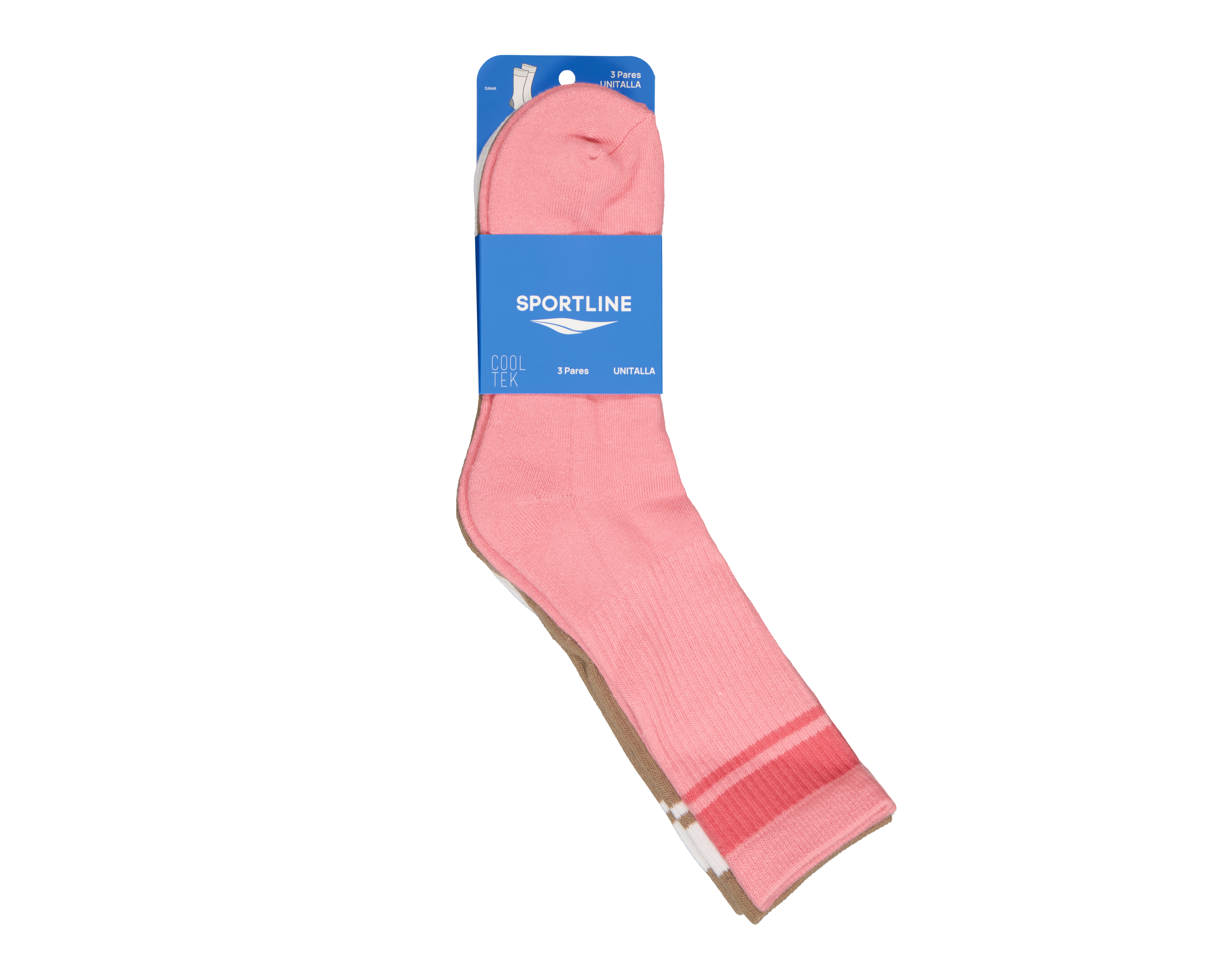 Foto 4 pulgar | Foto 3 | Calcetas Largas Deportivas Sportline para Mujer 3 Pares