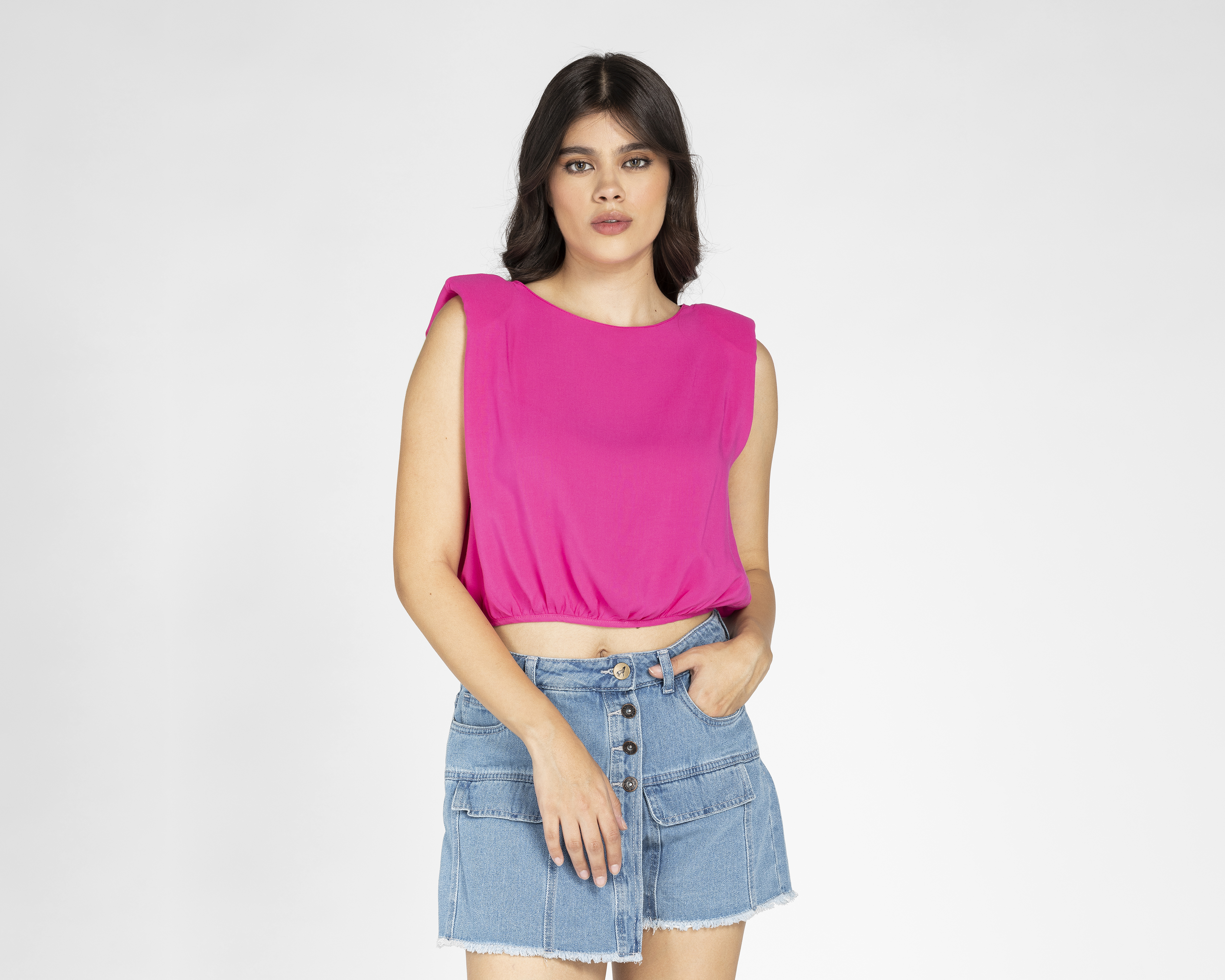 Blusa Thinner Rosa con Abertura en Espalda
