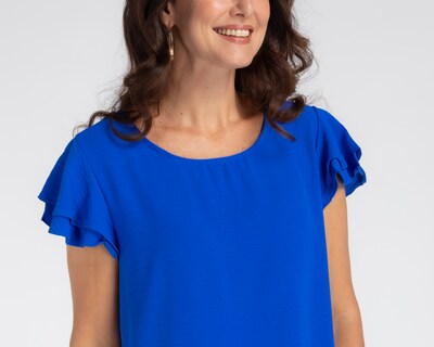 Foto 5 | Foto 5 | Vestido Sahara Formal Azul con Olanes