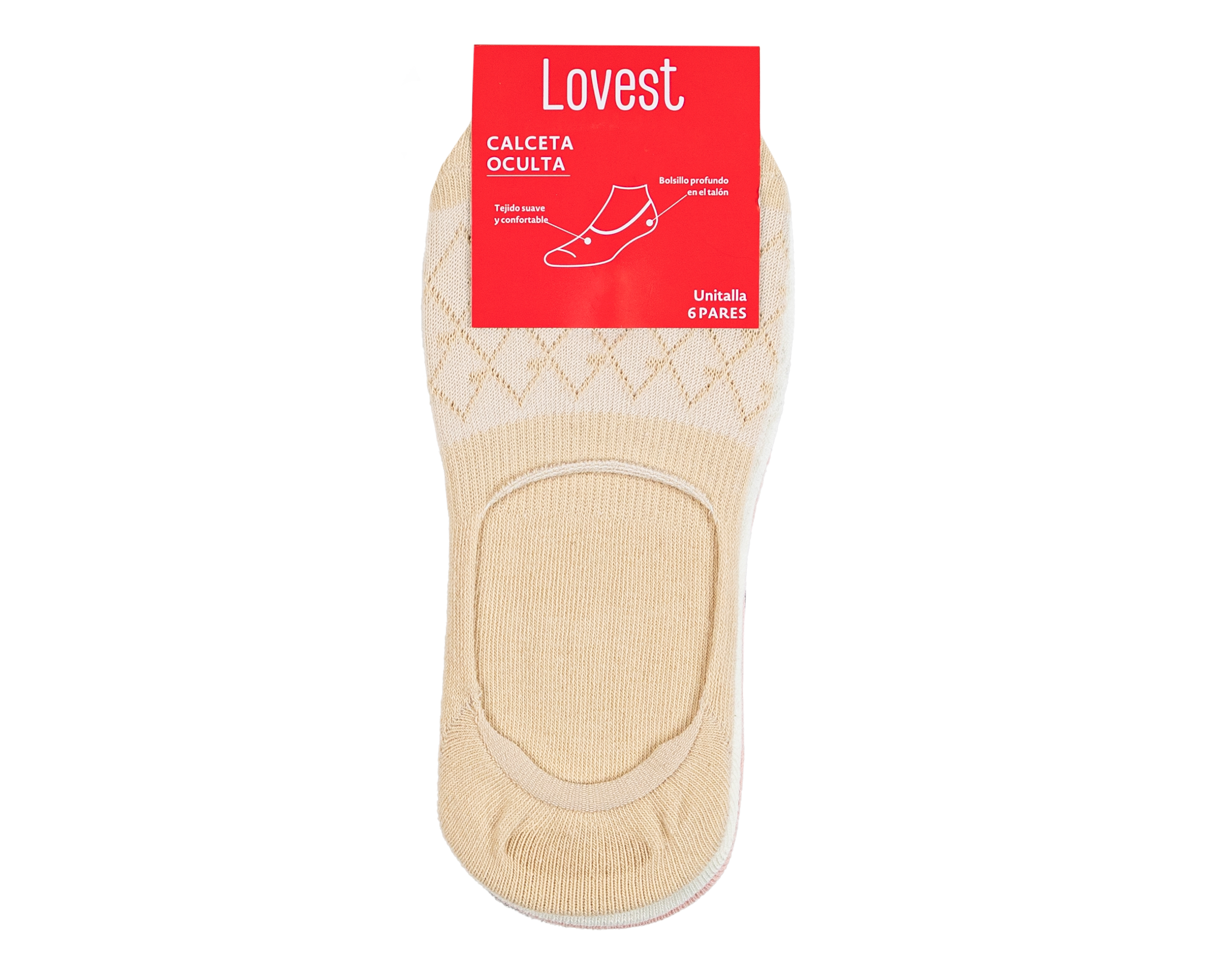 Foto 4 pulgar | Foto 3 | Calcetines Invisibles Lovest para Mujer 6 Pares