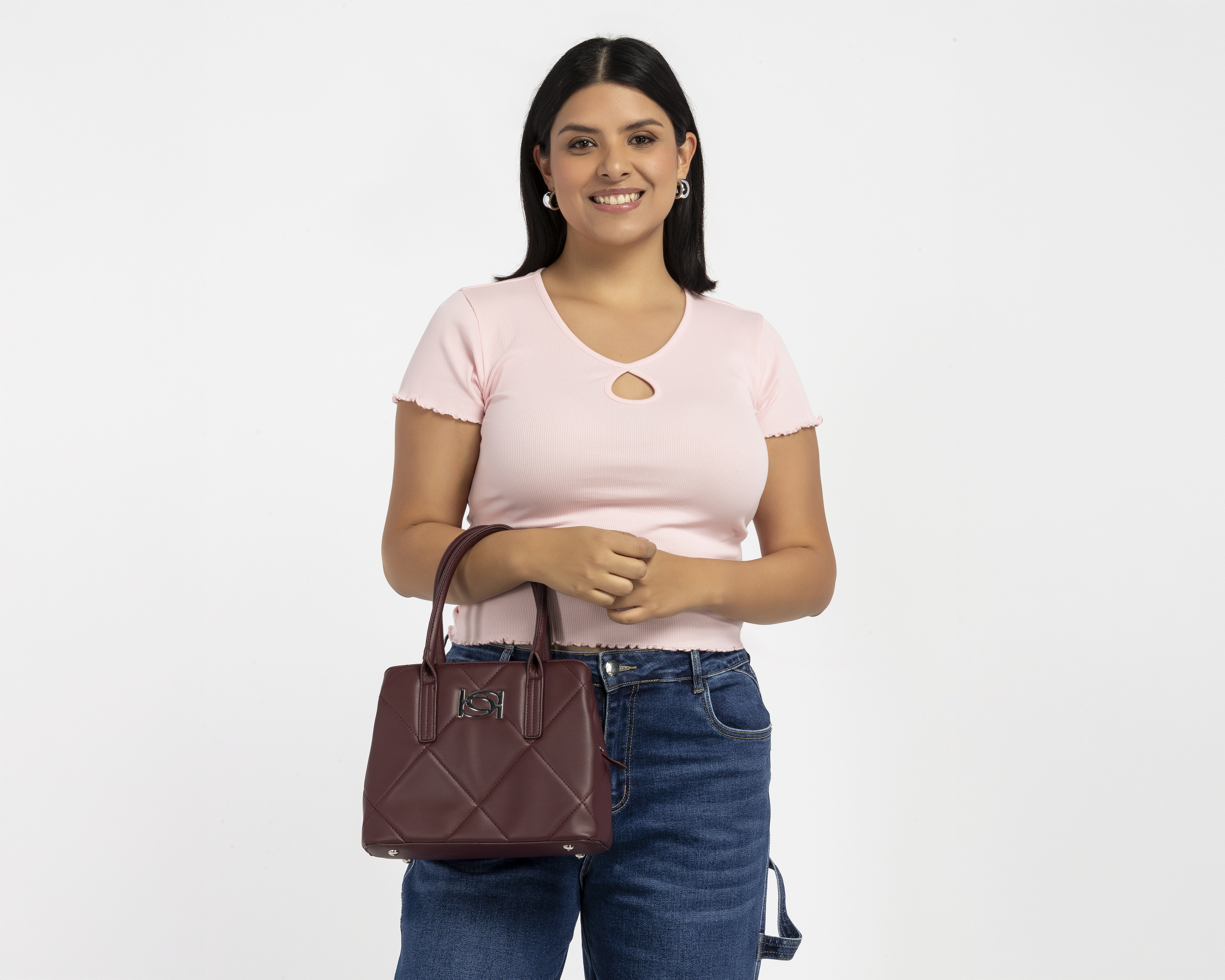 Foto 7 | Foto 7 | Bolsa de Mano Bebe Guinda