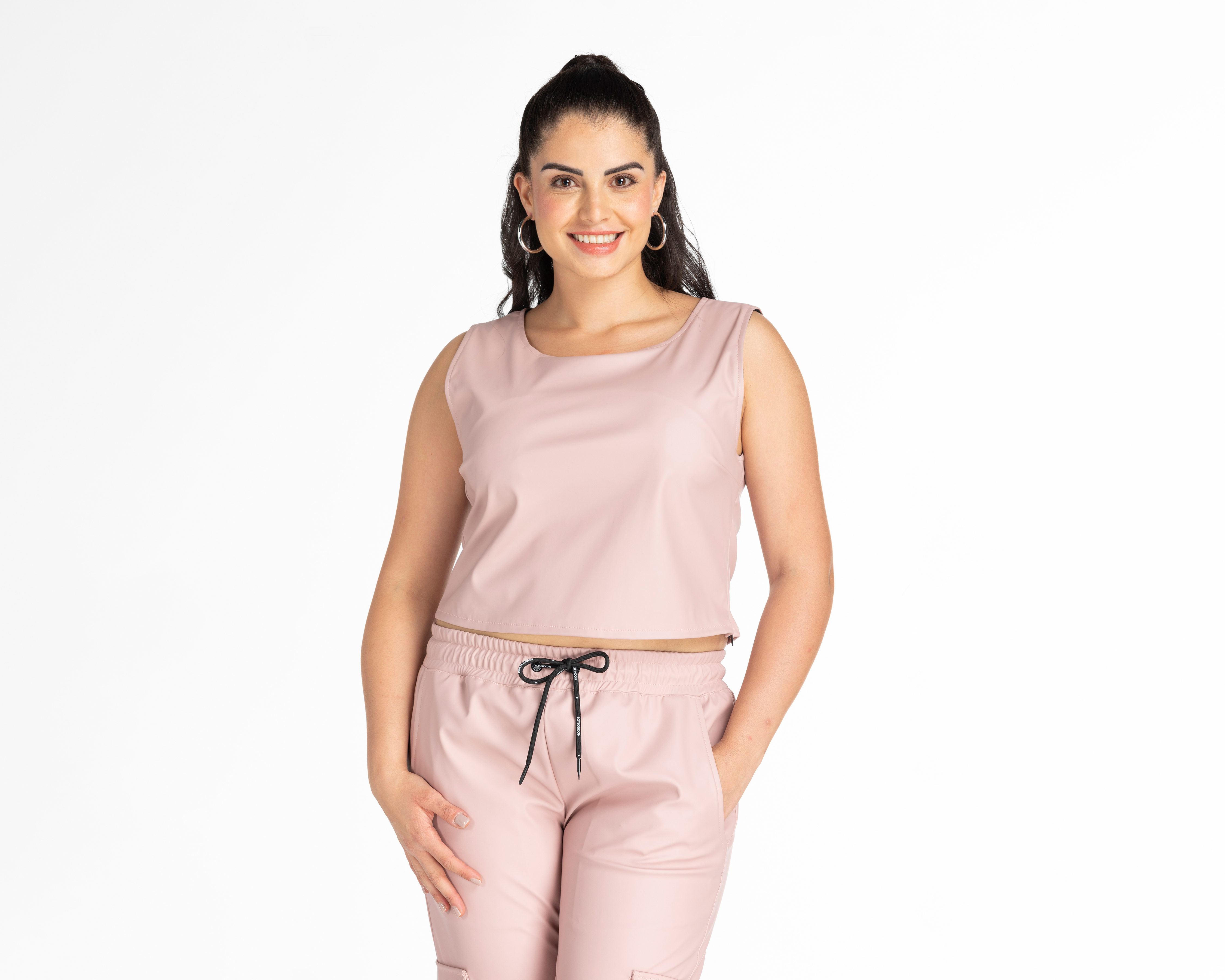 Crop Top Boy London sin Mangas Rosa