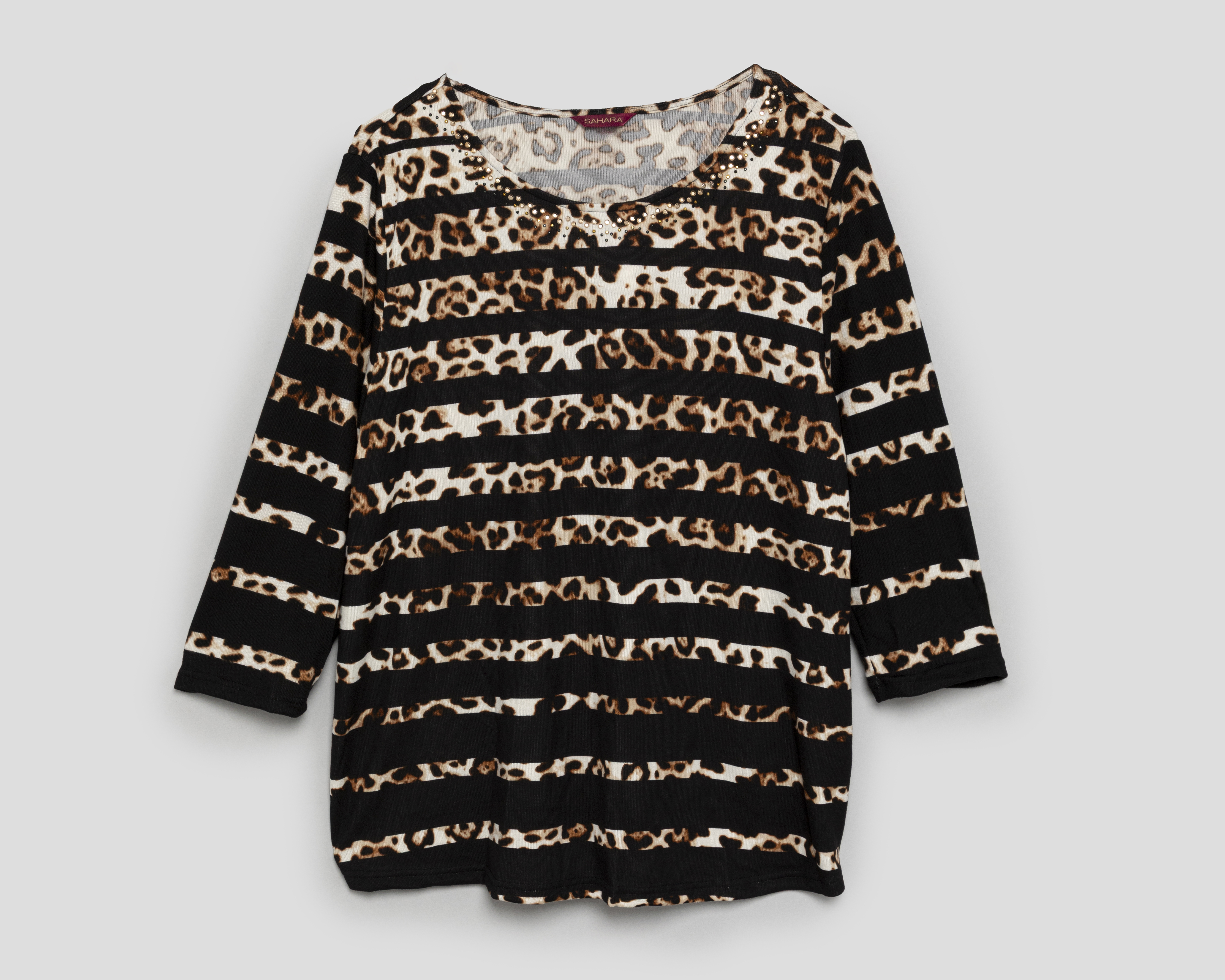 Foto 2 pulgar | Foto 1 | Playera Animal Print Sahara para Mujer