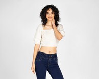 Blusa Refill a Cuadros con Escote en Espalda