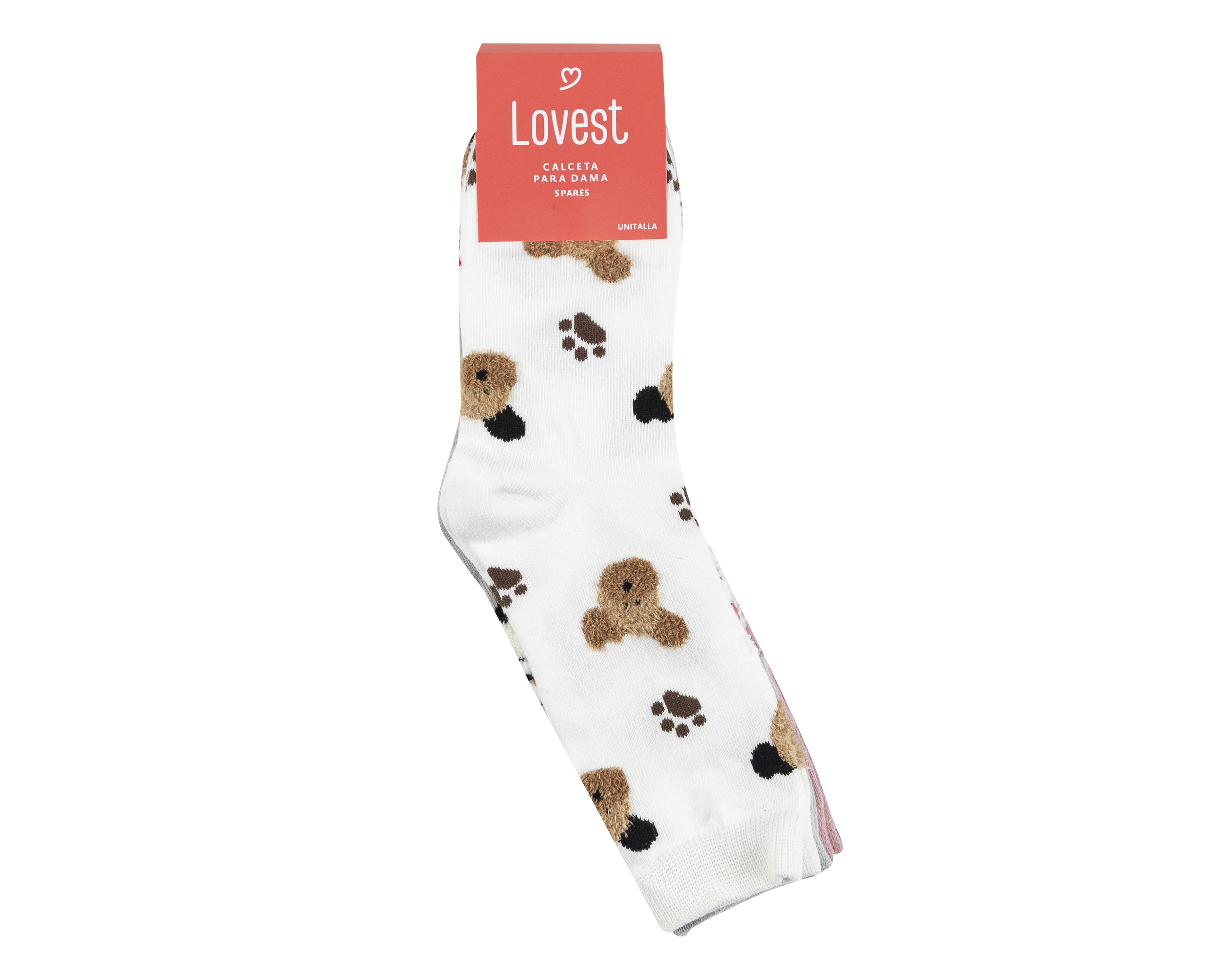 Foto 4 pulgar | Foto 3 | Calcetas Largas Lovest para Mujer 5 Pares