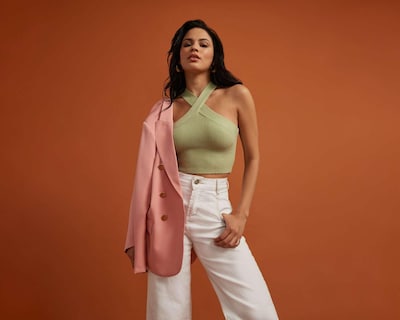Foto 1 | Foto 1 | Crop Top Jennifer Lopez Verde Tirantes Cruzados