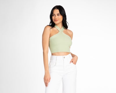 Foto 2 | Foto 2 | Crop Top Jennifer Lopez Verde Tirantes Cruzados