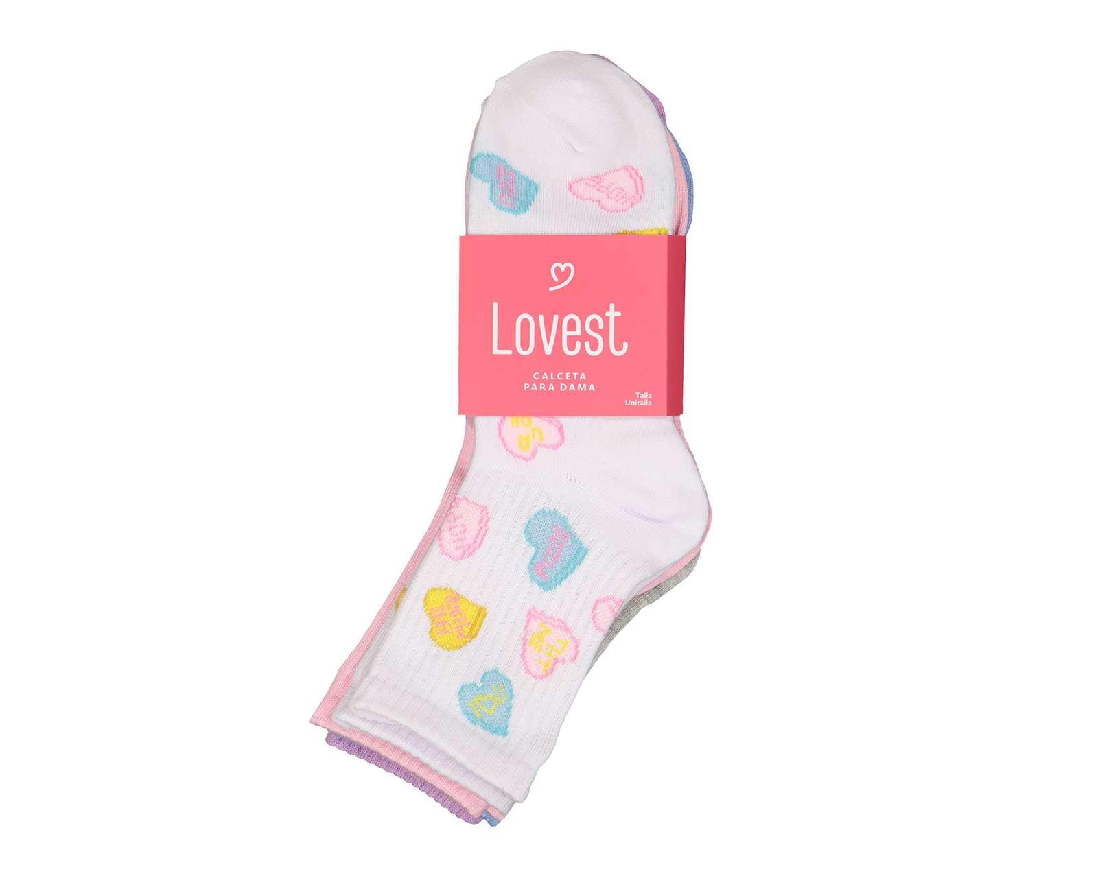 Foto 4 pulgar | Foto 3 | Calcetas Tobillera Lovest para Mujer 5 Pares