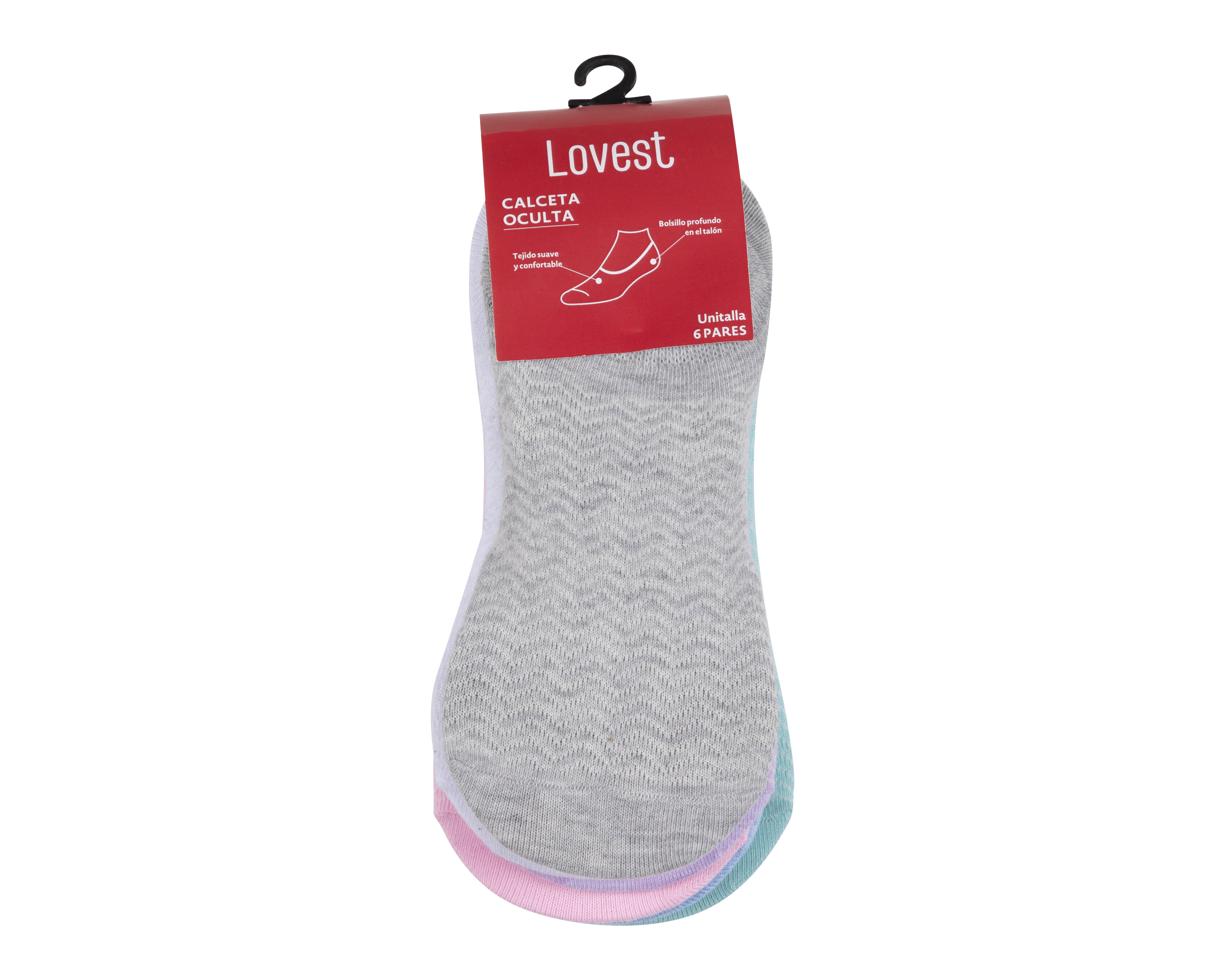 Foto 4 pulgar | Foto 3 | Calcetas Invisibles Lovest para Mujer 6 Pares