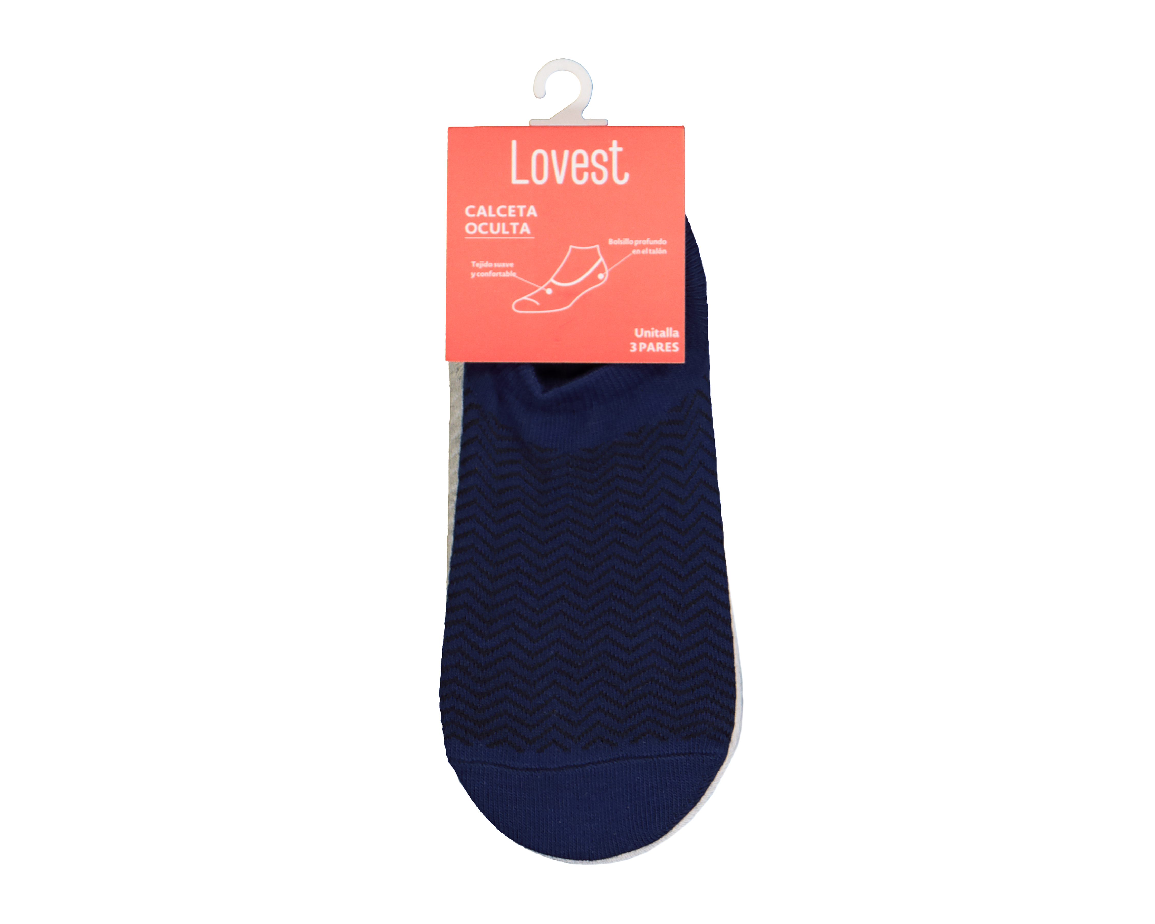 Foto 4 pulgar | Foto 3 | Calcetas Invisibles Lovest para Mujer 3 Pares