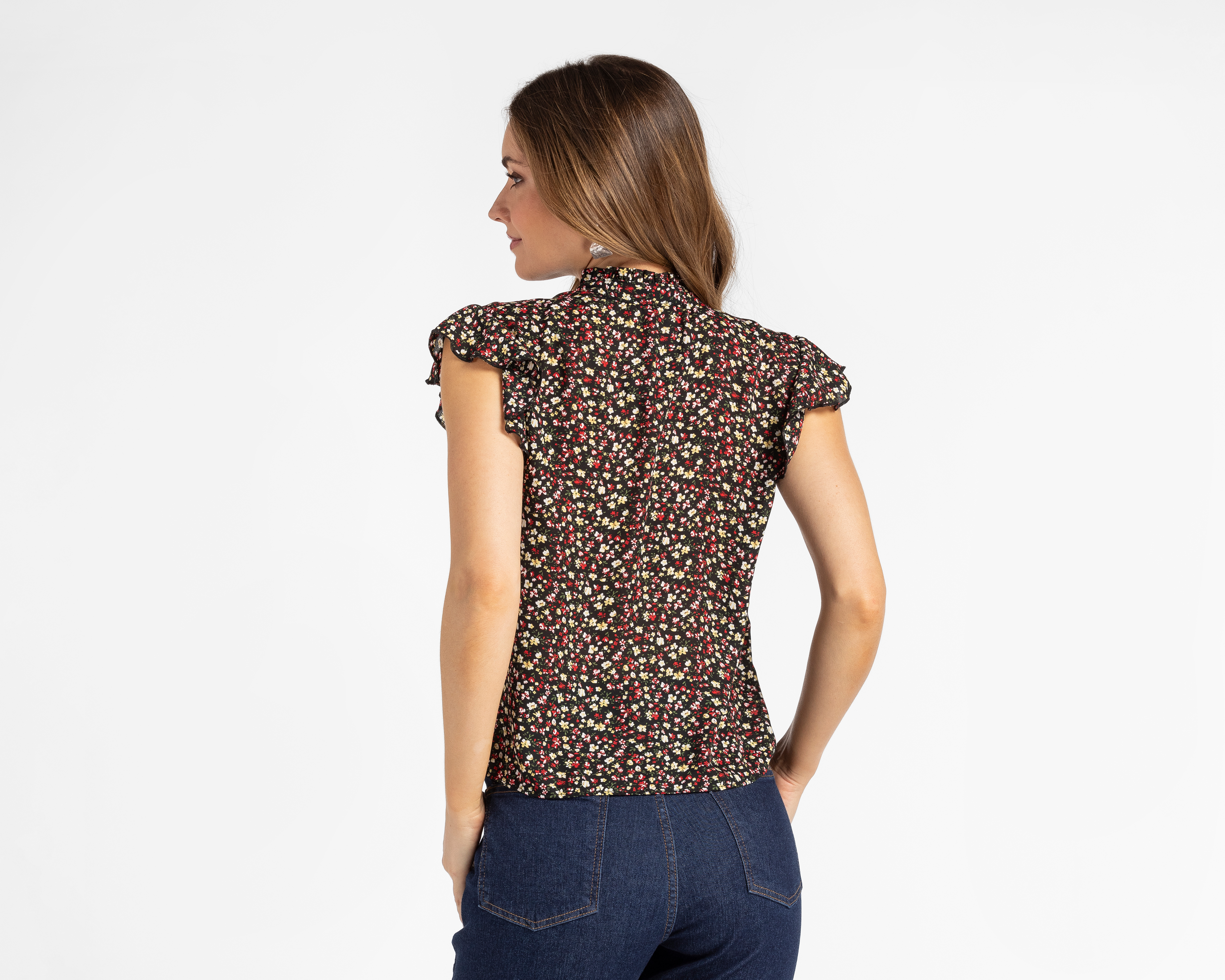 Foto 4 pulgar | Foto 3 | Blusa Sahara Manga Corta con Holanes y Estampado Floral