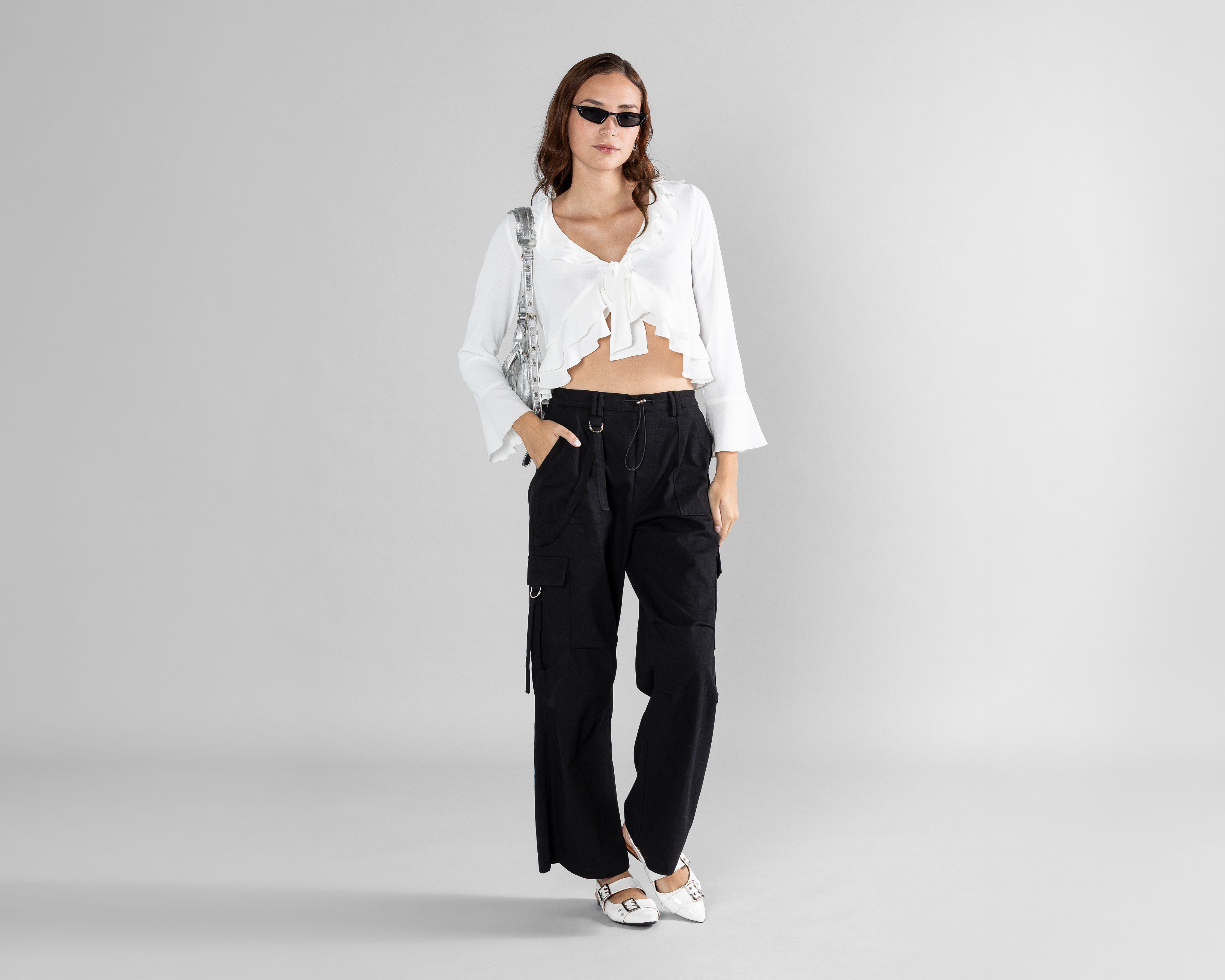 Pantalón Cargo Strona Negro para Mujer