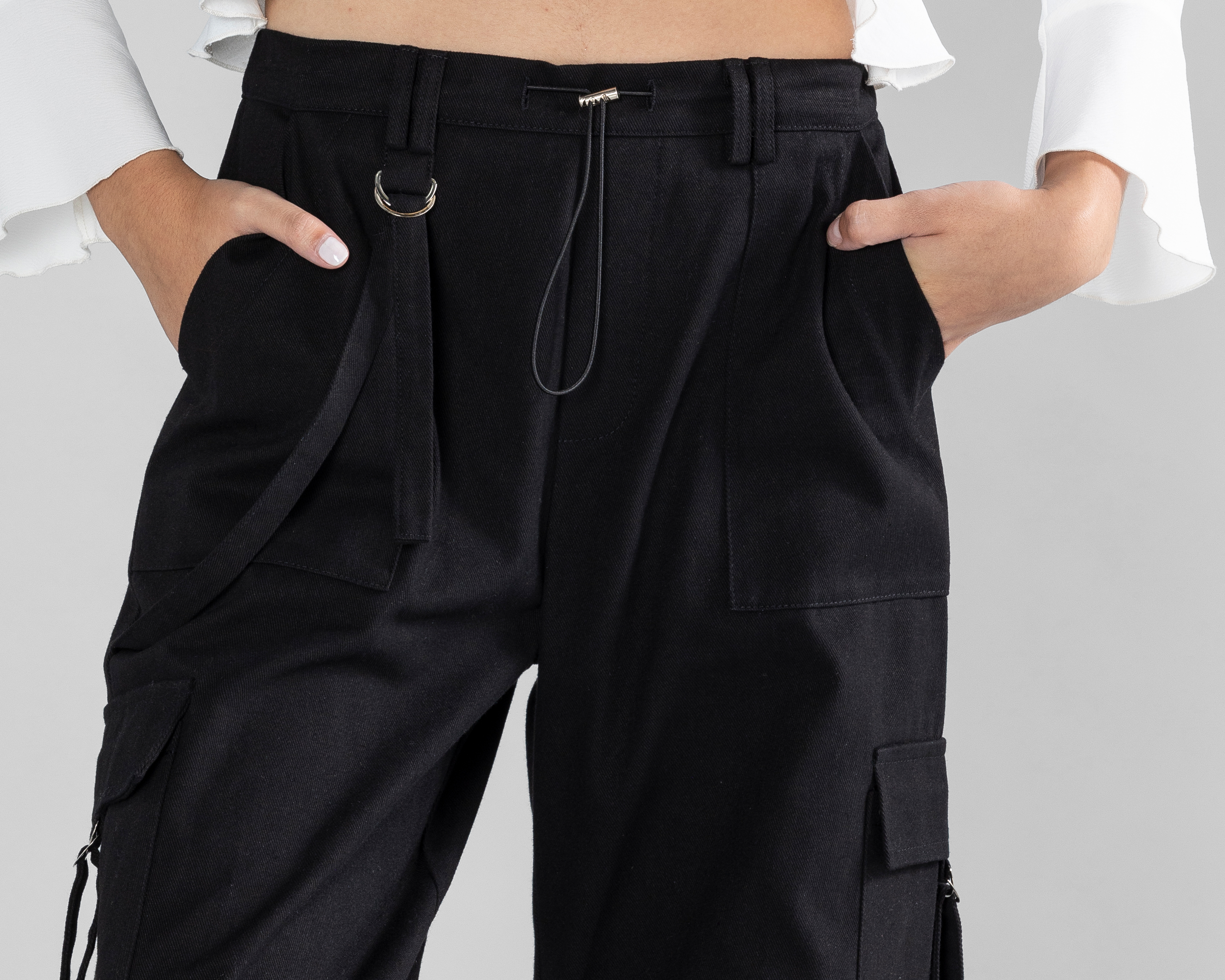 Foto 5 pulgar | Foto 4 | Pantalón Cargo Strona Negro para Mujer