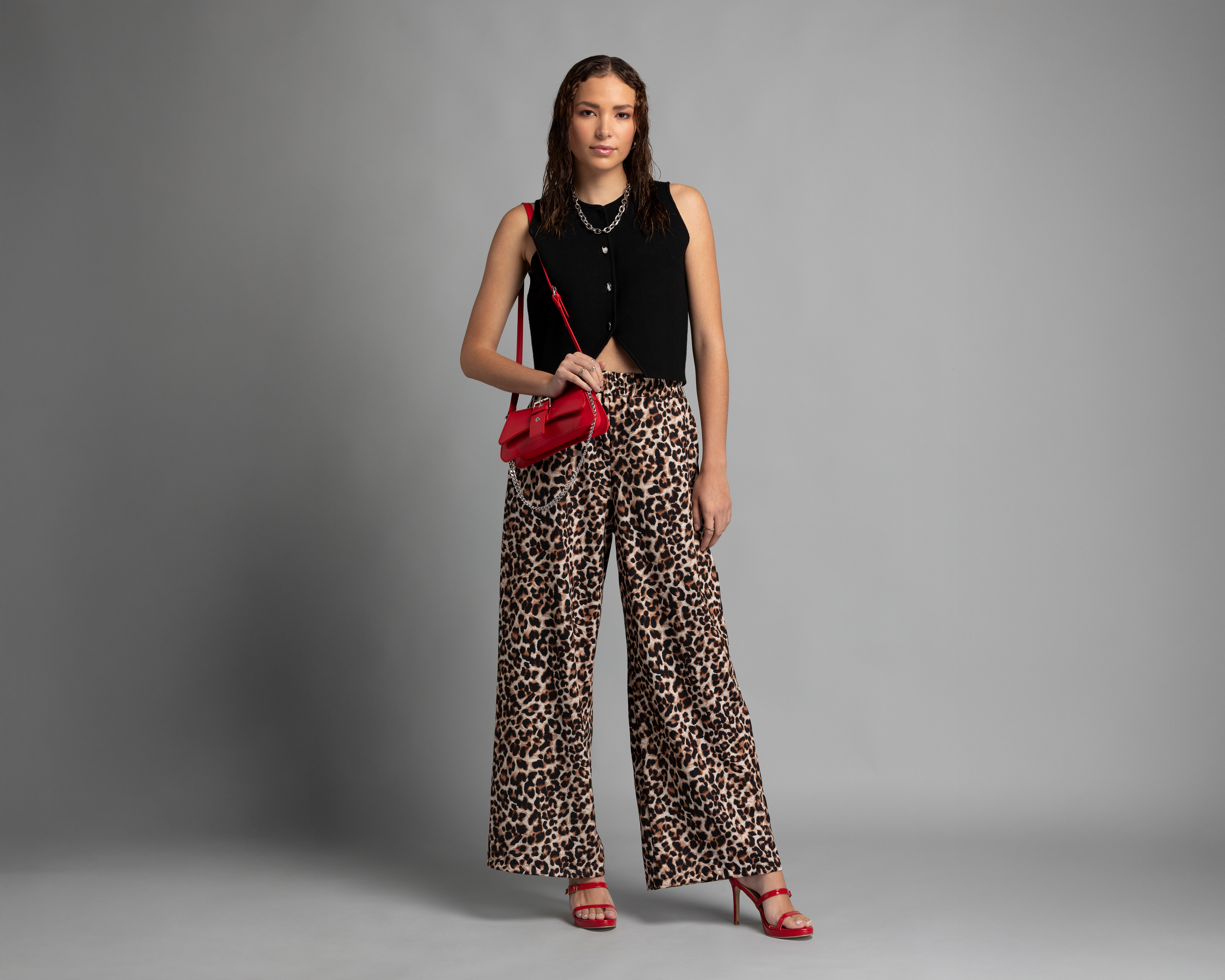 Pantalón Ancho Strona Animal Print para Mujer
