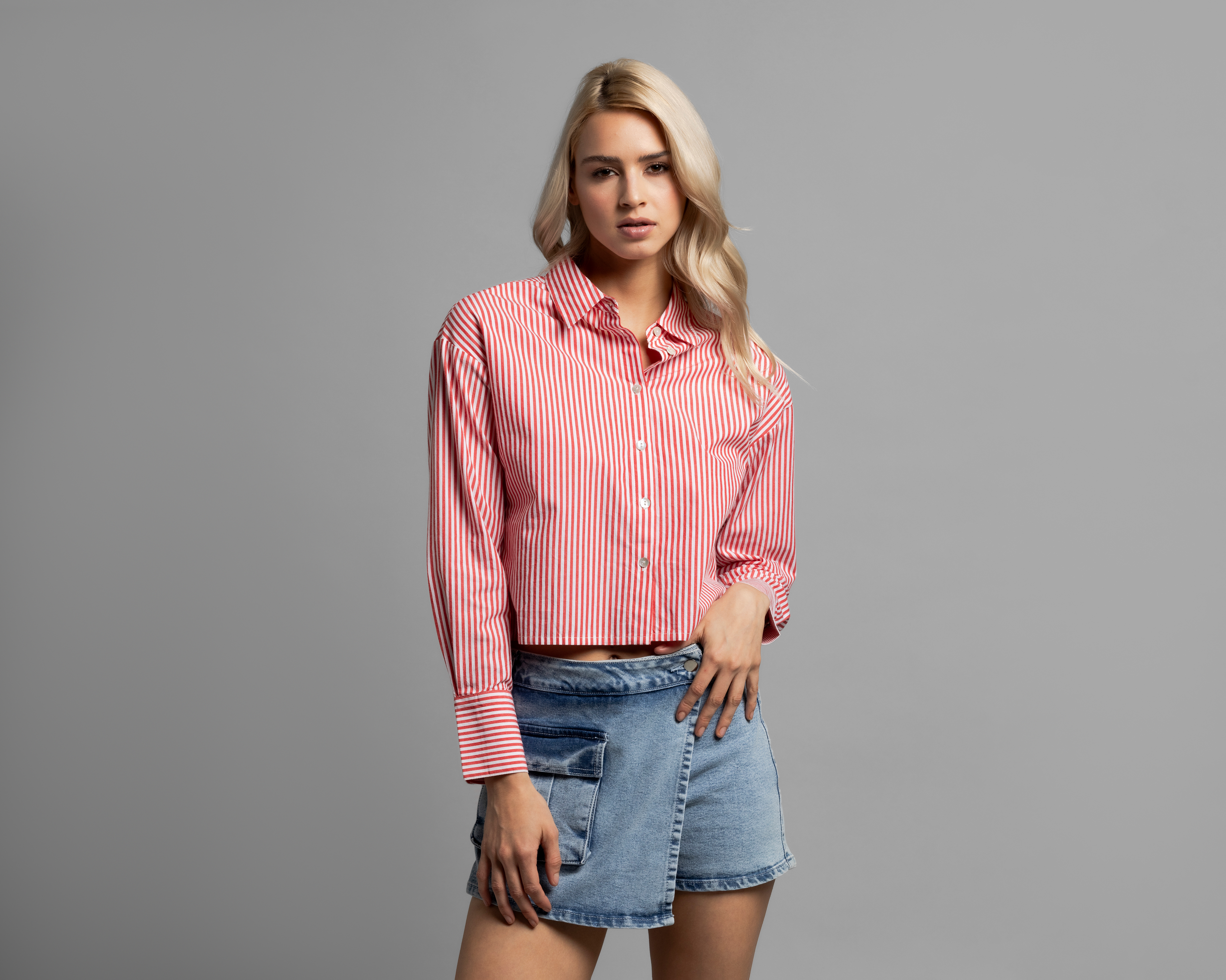 Foto 2 pulgar | Foto 1 | Camisa Manga Larga Strona para Mujer