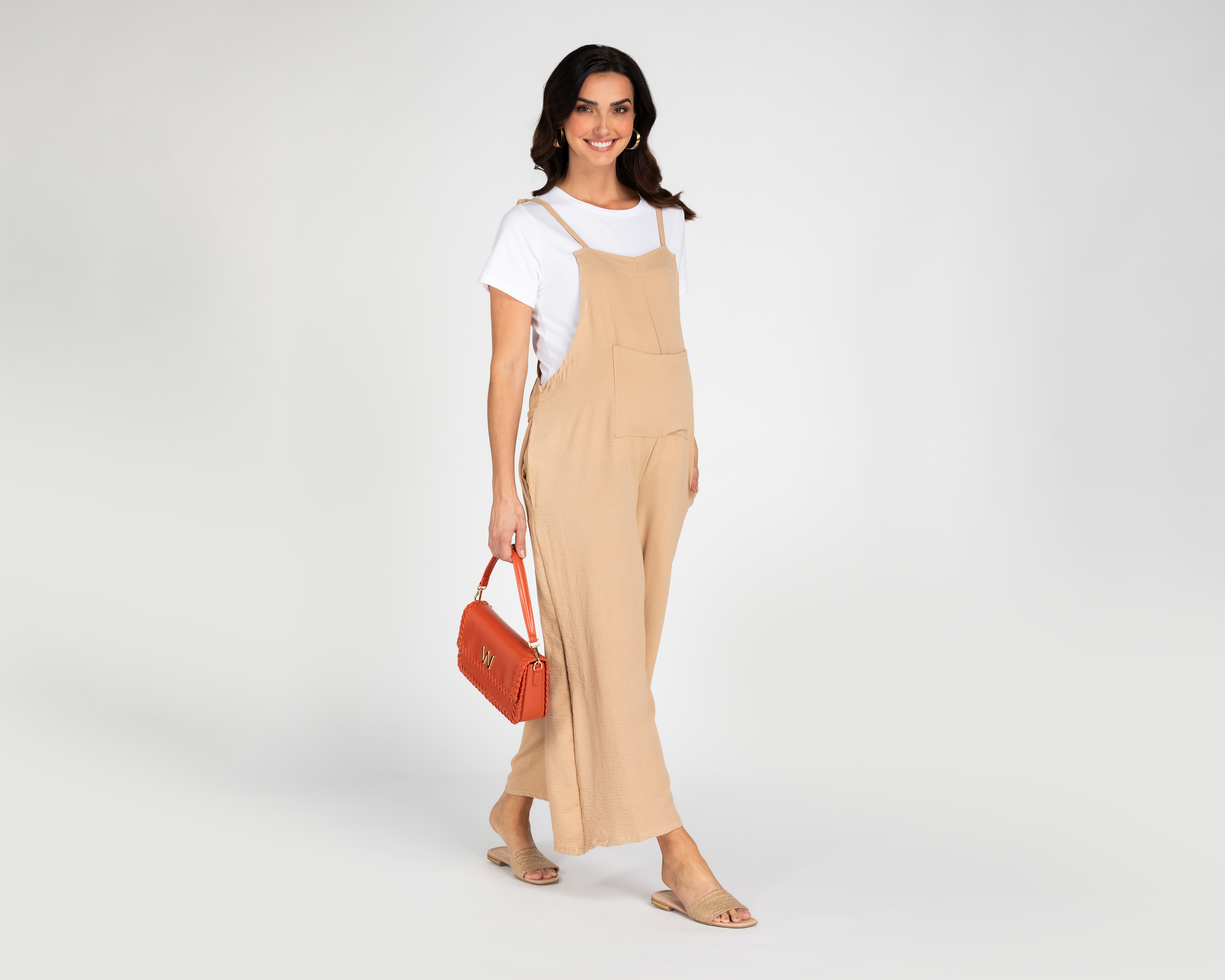 Foto 3 pulgar | Foto 2 | Jumper de Maternidad Mam Maternity Beige con Tirantes