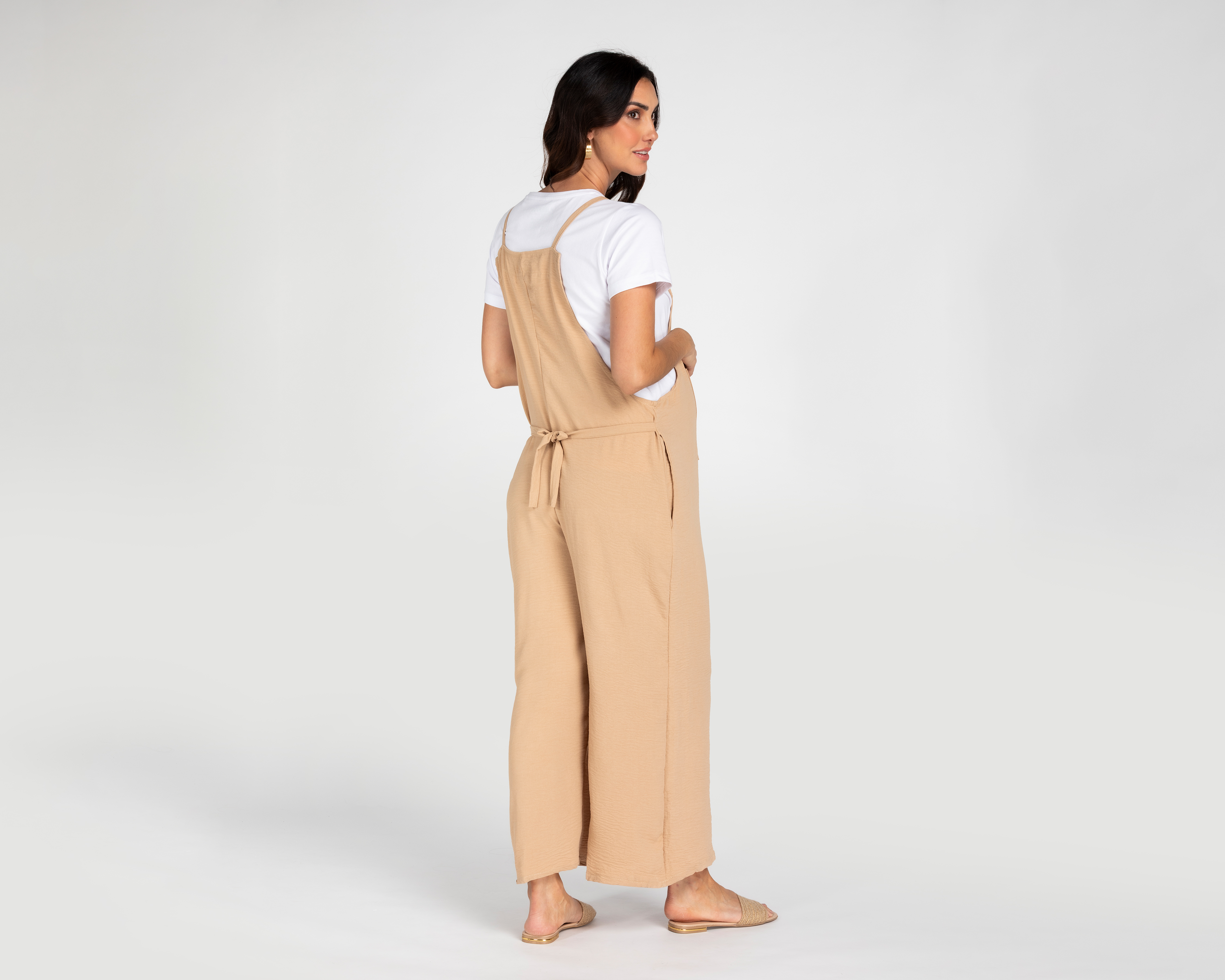 Foto 4 pulgar | Foto 3 | Jumper de Maternidad Mam Maternity Beige con Tirantes