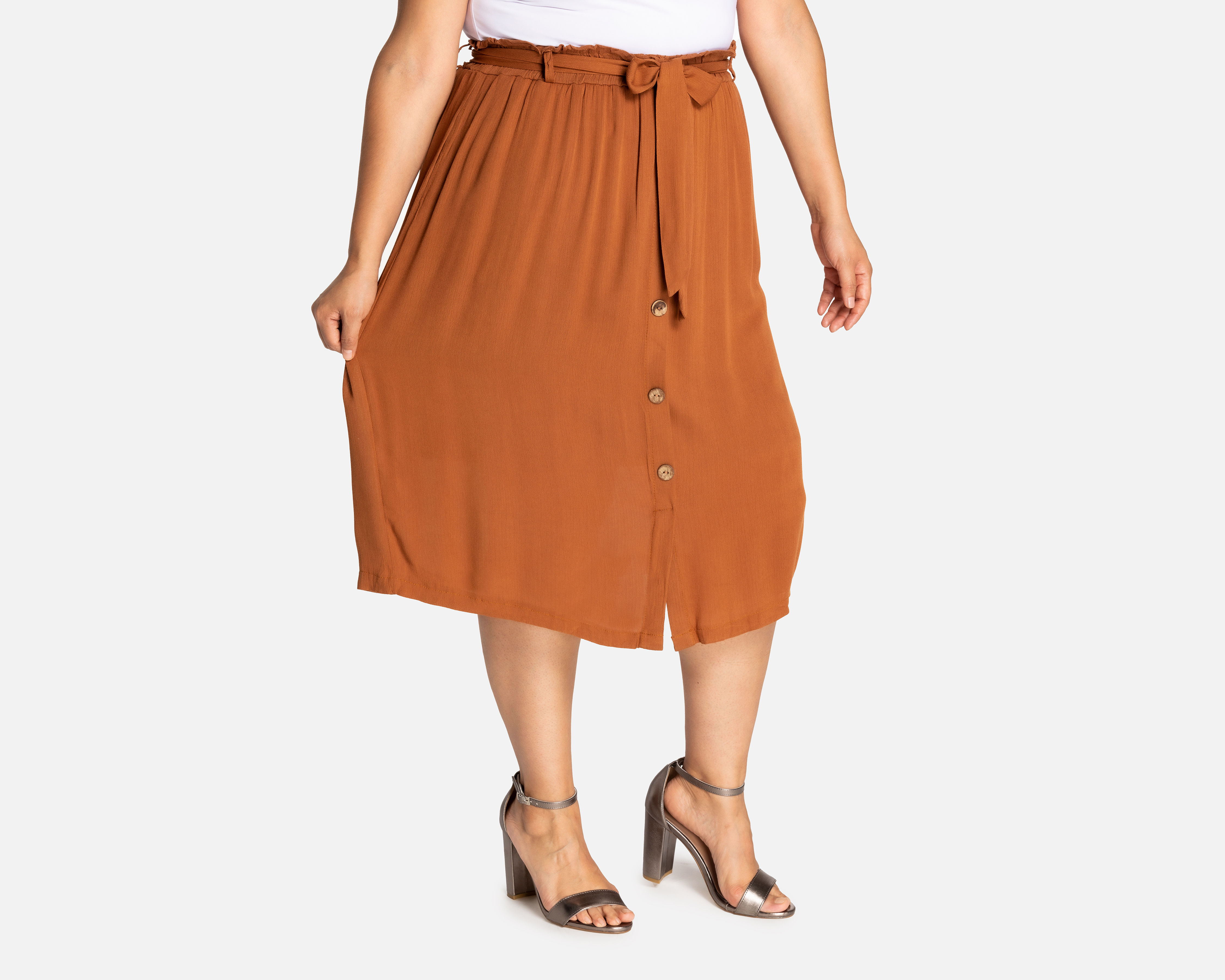 Falda Midi Lady Sun con Cintura Elástica