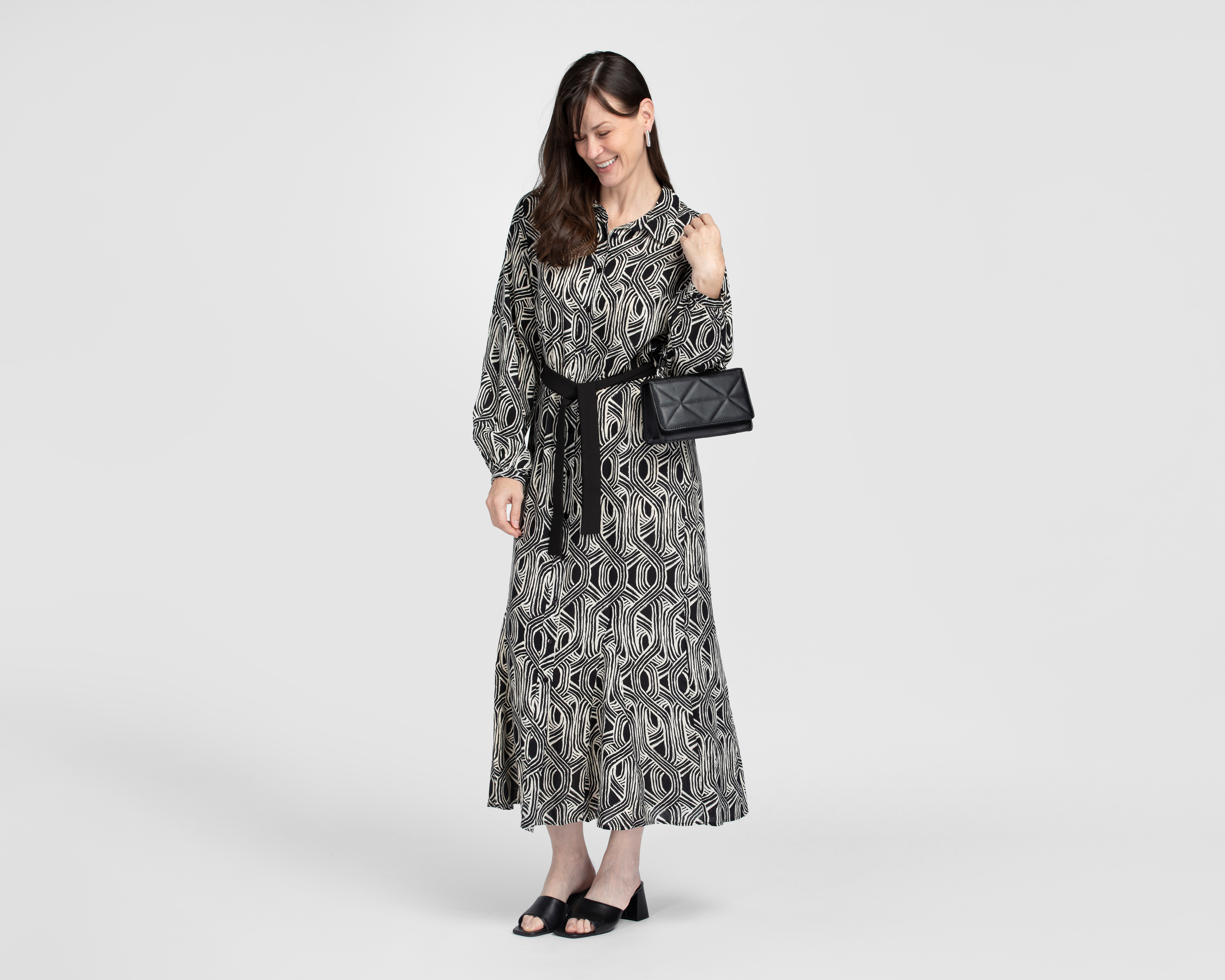 Foto 3 pulgar | Foto 2 | Vestido Formal Sahara Manga Larga con Botones