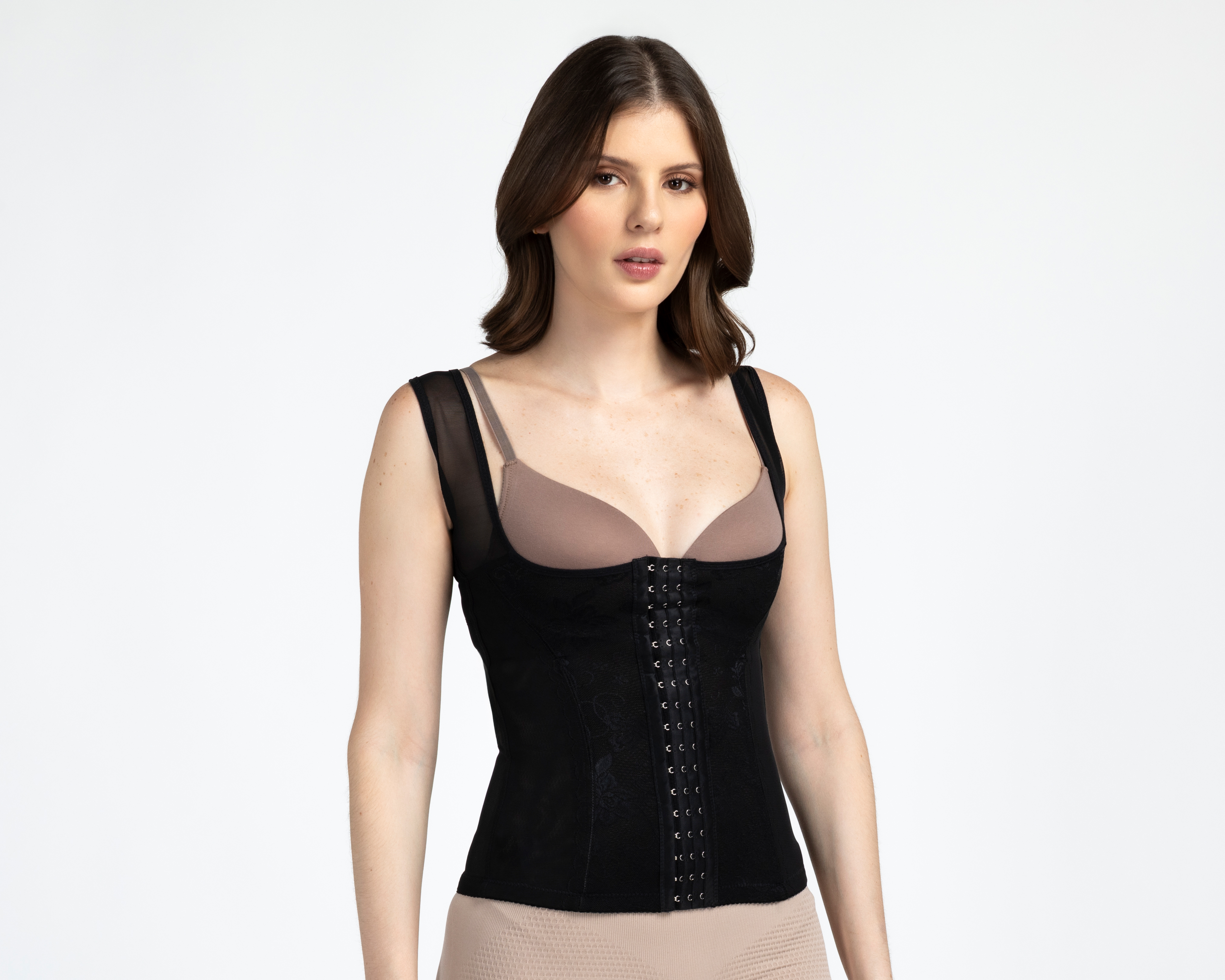 Camiseta Control Negra Beauty Secret de Mediana Compresión para Mujer