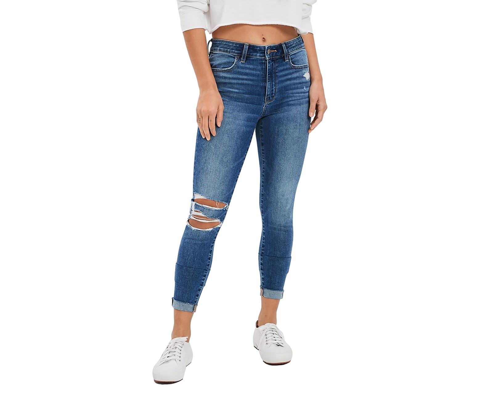 Jeans Skinny American Eagle High Rise Jegging Crop para Mujer