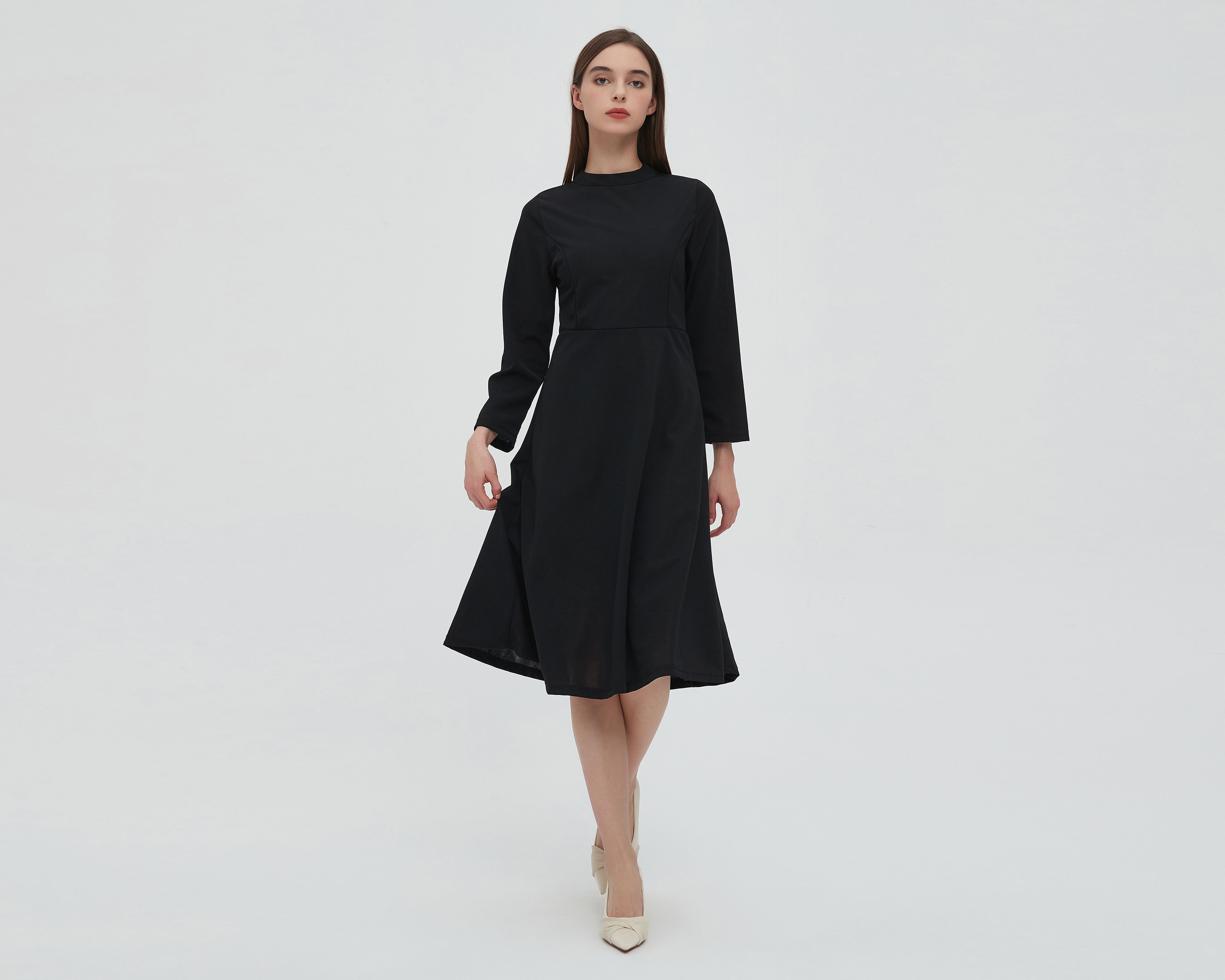 Vestido Sahara Casual Midi Negro