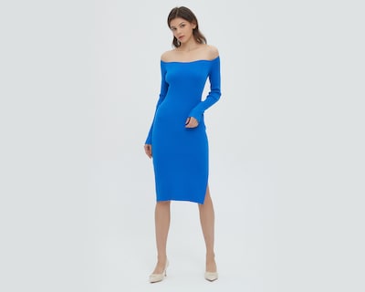 Foto 4 | Foto 4 | Vestido Sahara Casual Azul con Manga Larga y Abertura