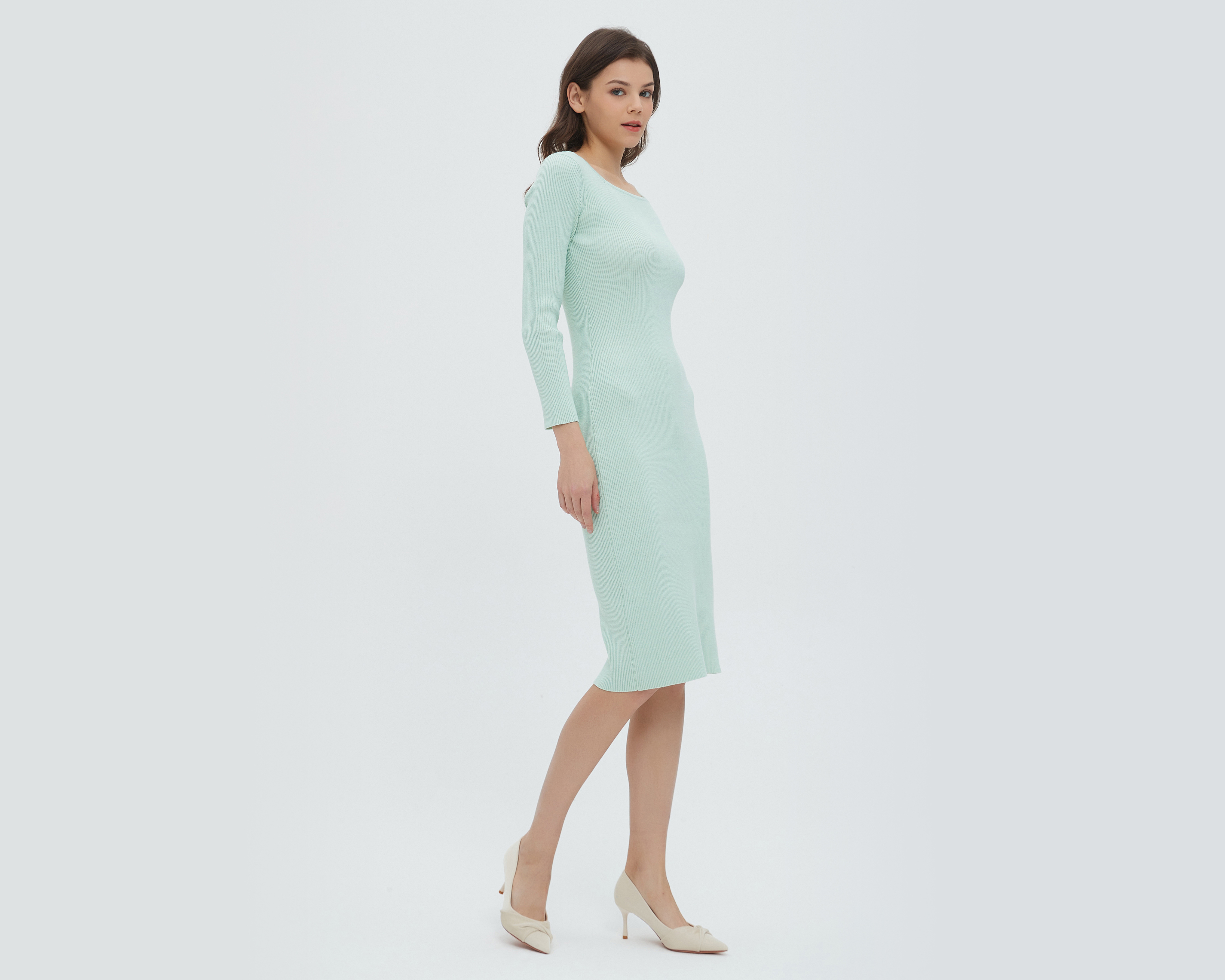 Foto 5 pulgar | Foto 4 | Vestido Sahara Casual Menta con Manga Larga