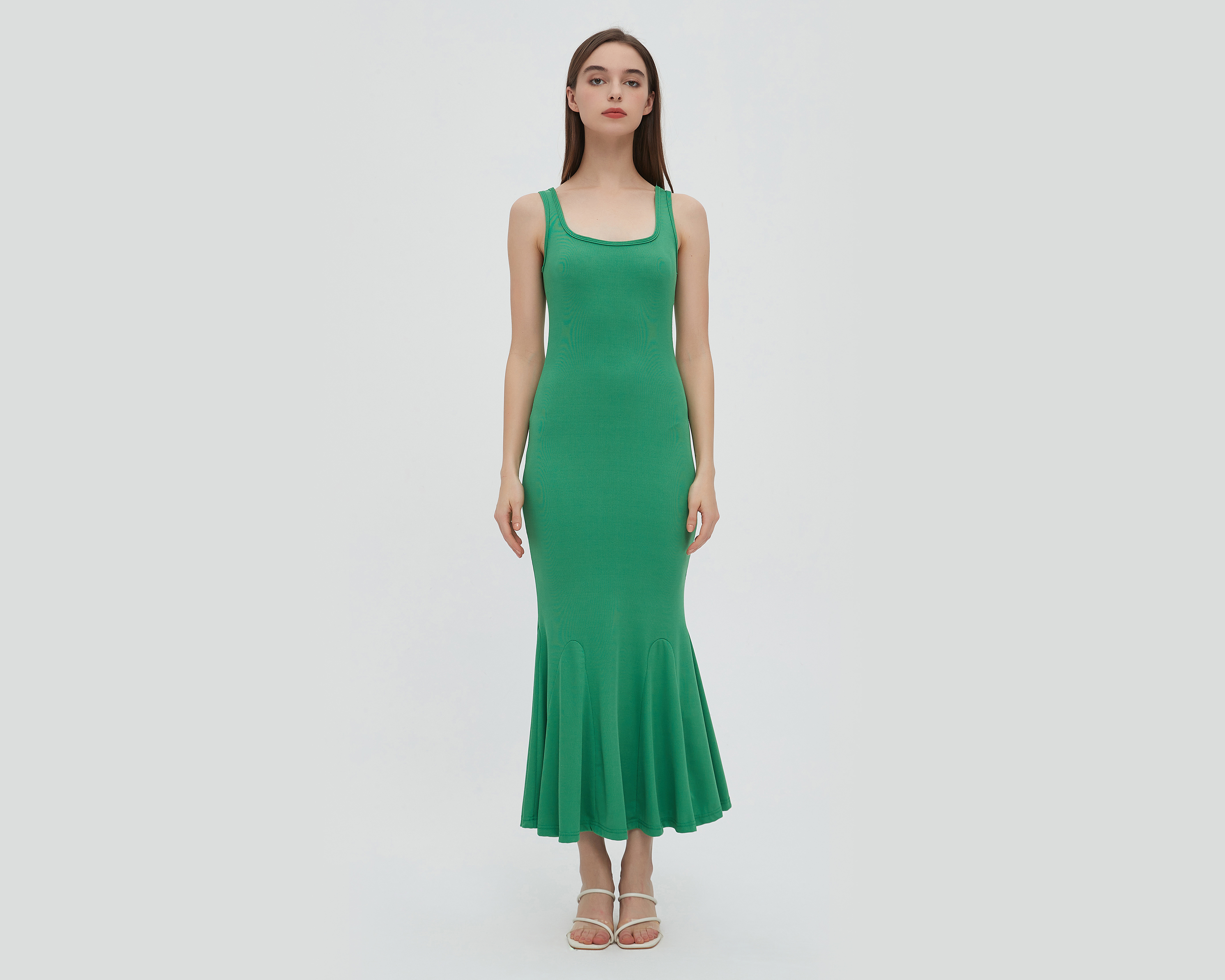 Foto 3 pulgar | Foto 2 | Vestido Sahara Casual Verde Largo sin Manga